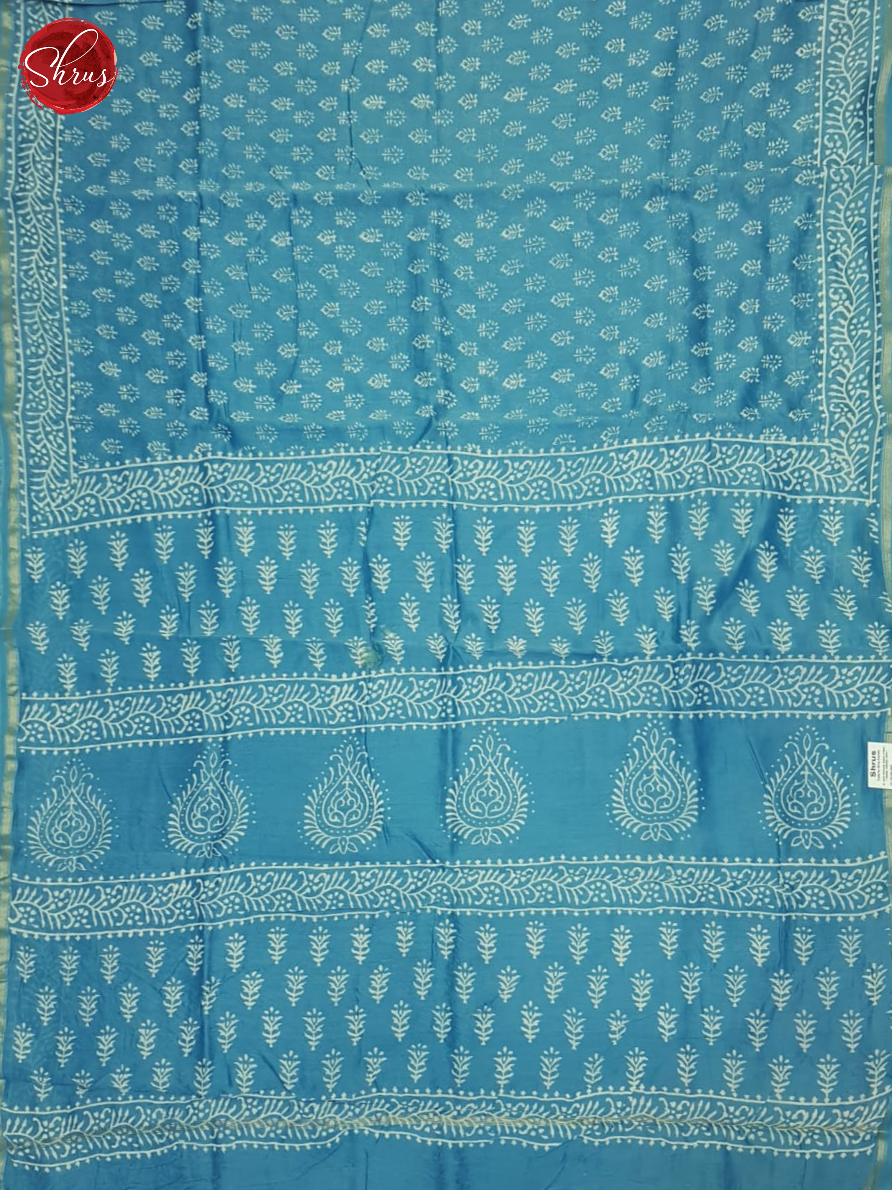 Blue(Single tone)-Maheshwari Silk Cotton Saree - Shop on ShrusEternity.com