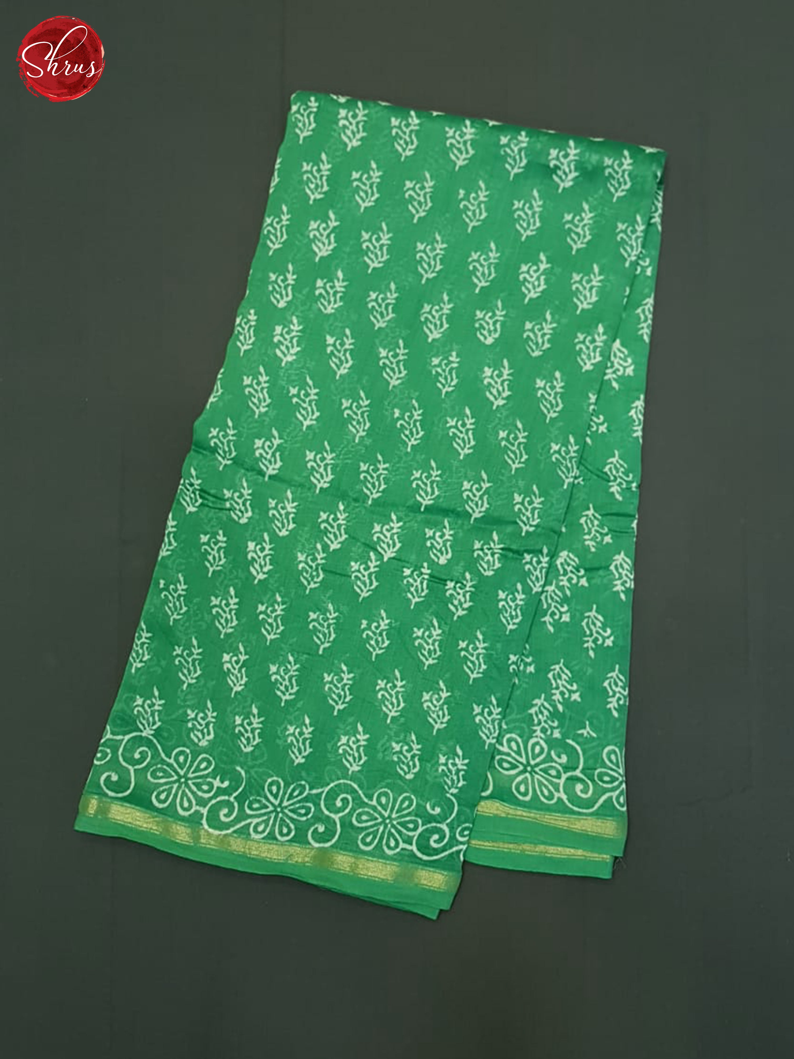 Green(Single Tone)- Maheshwari Silk Cotton Saree - Shop on ShrusEternity.com