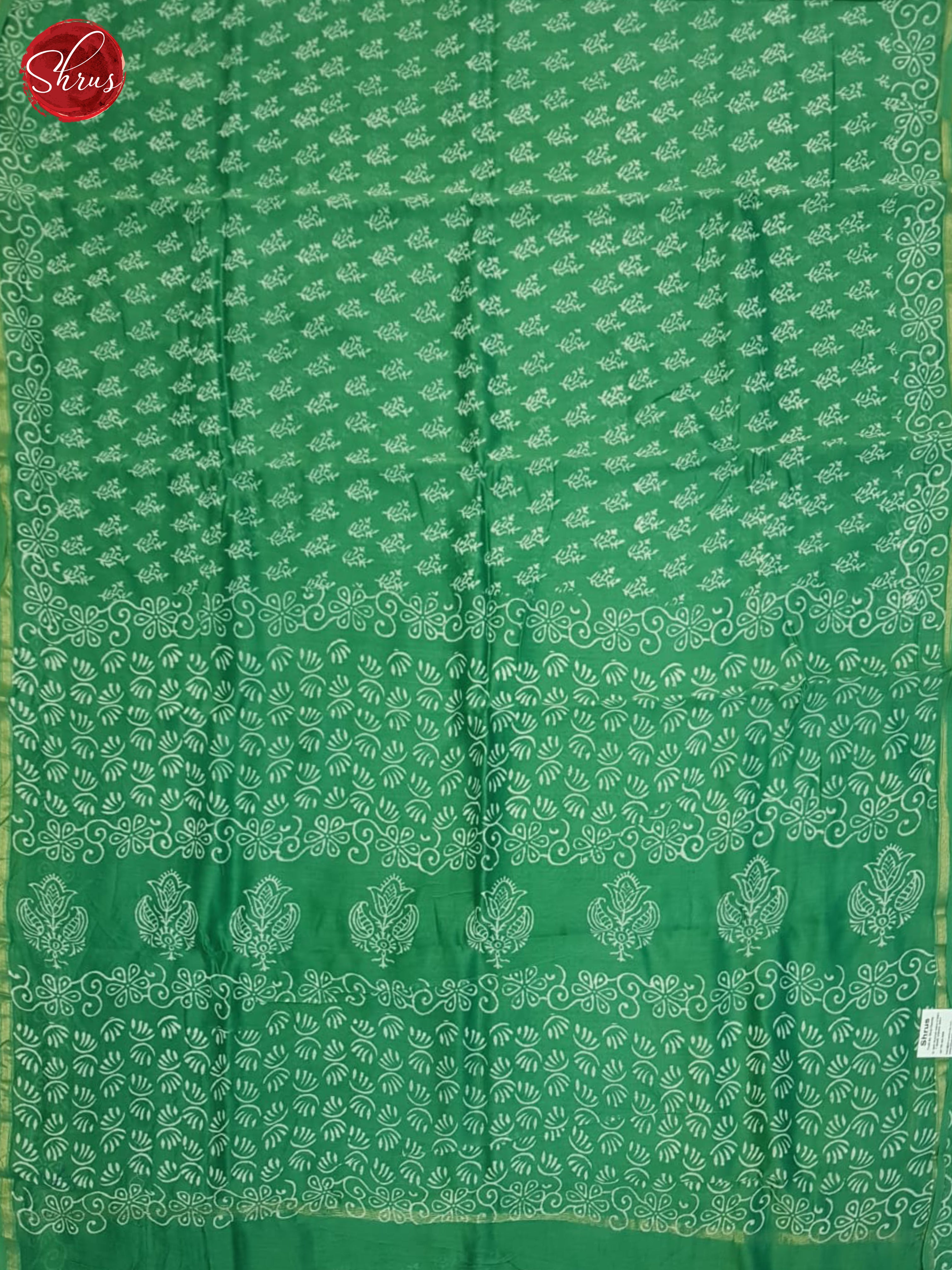Green(Single Tone)- Maheshwari Silk Cotton Saree - Shop on ShrusEternity.com