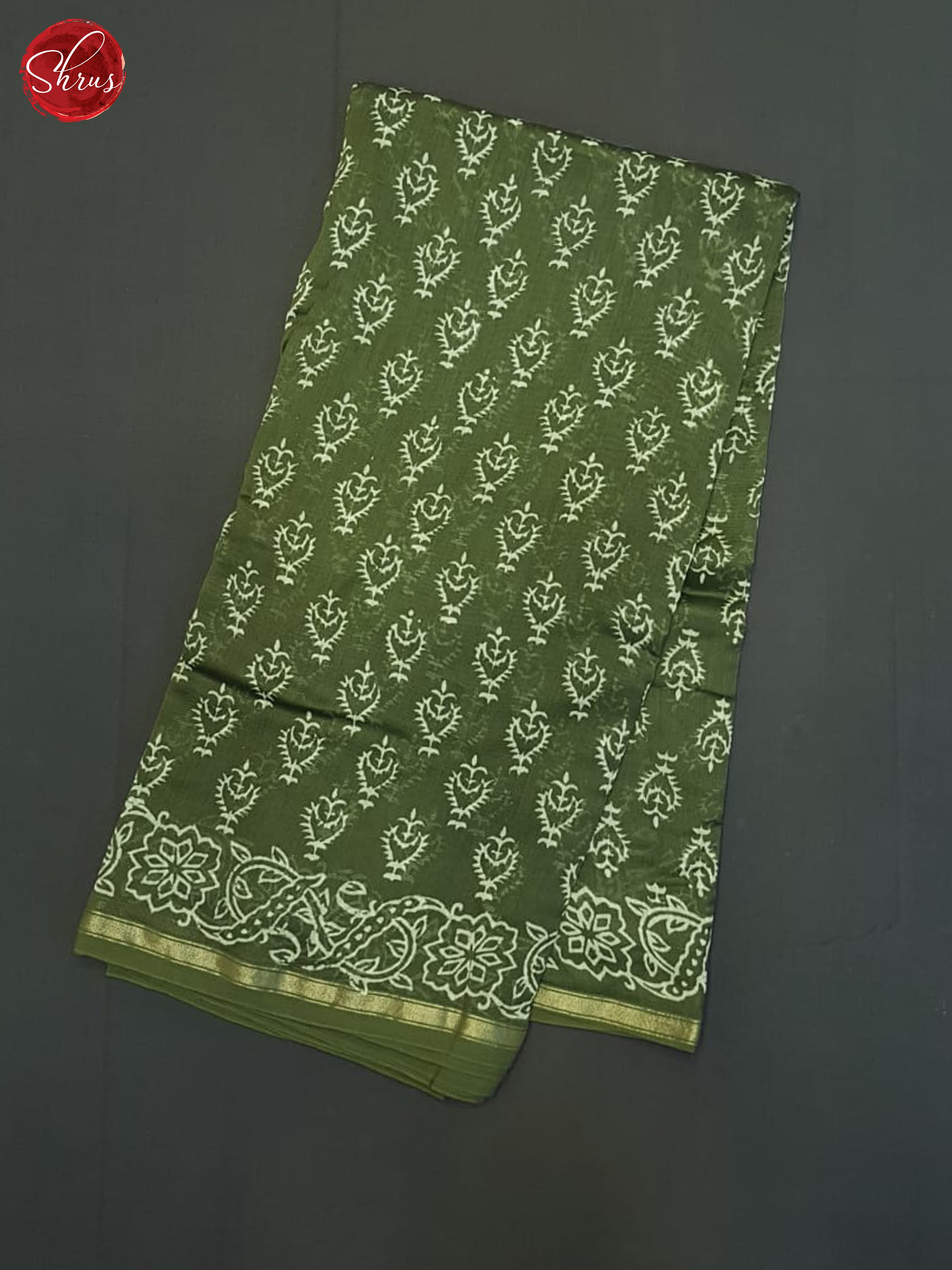 Green(Single Tone)- Maheshwari Silk Cotton Saree - Shop on ShrusEternity.com