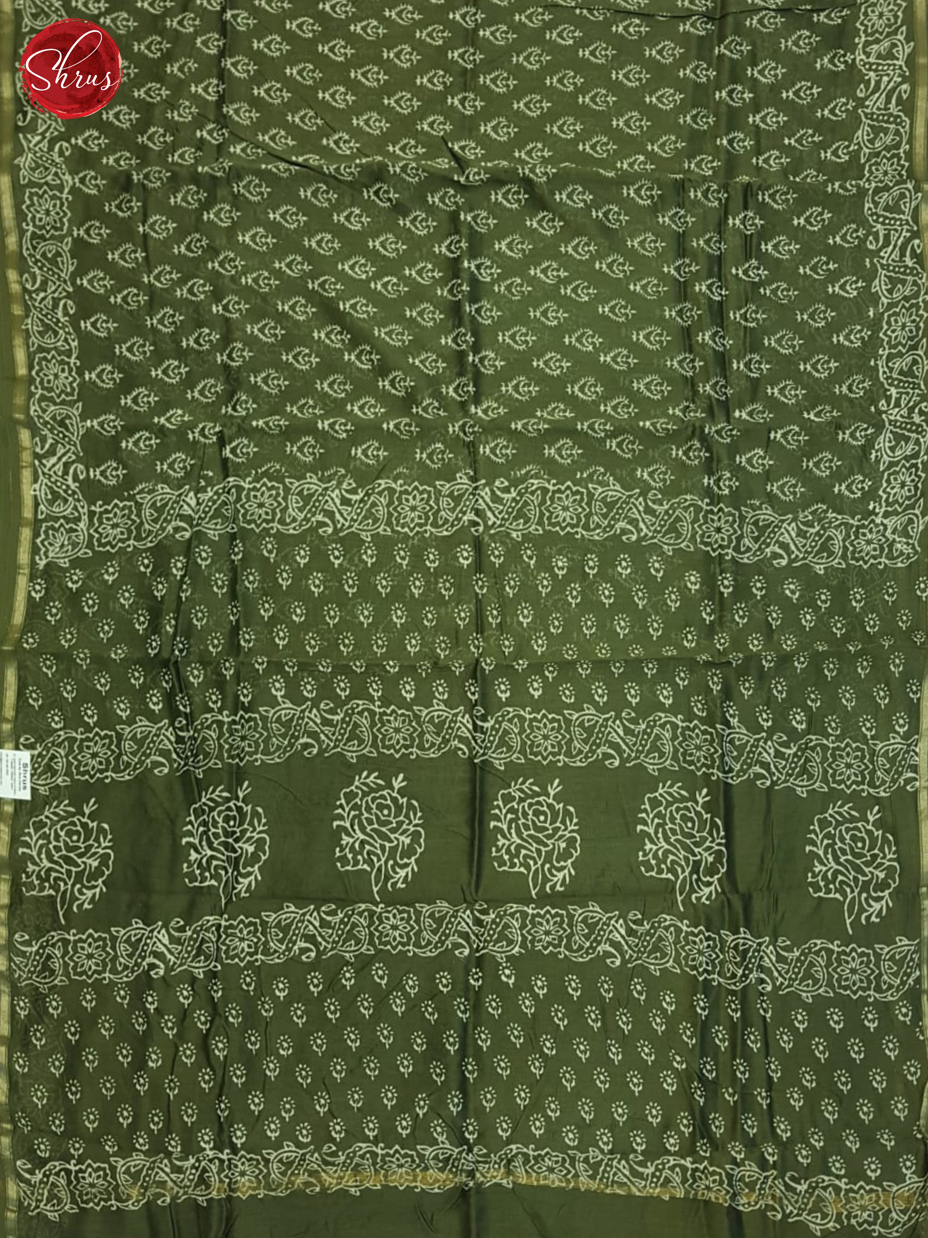 Green(Single Tone)- Maheshwari Silk Cotton Saree - Shop on ShrusEternity.com