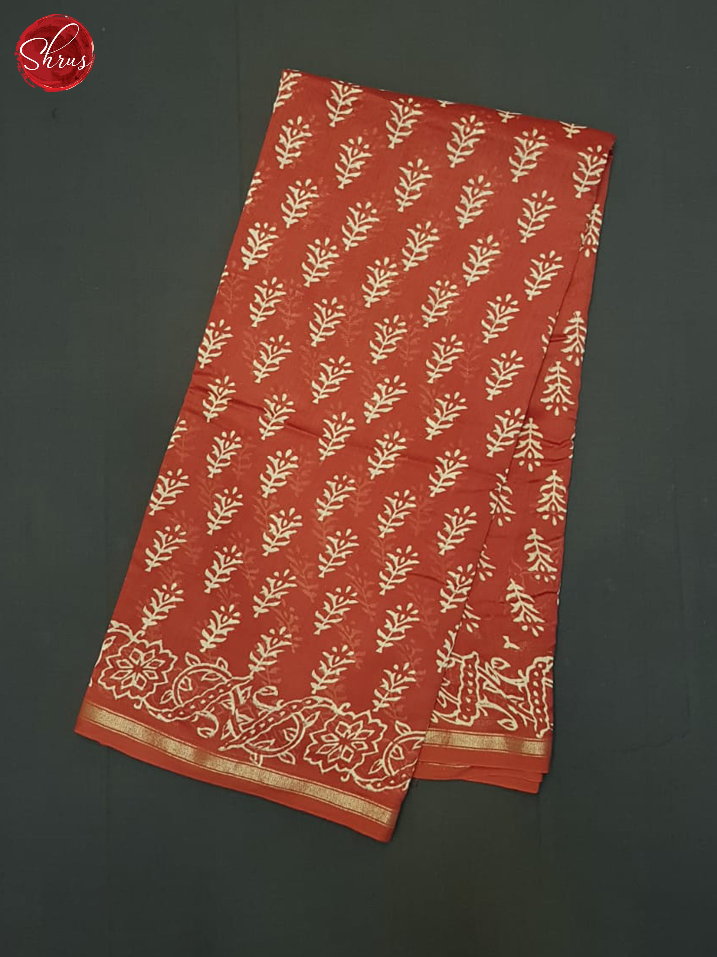 Red(Single Tone)- Maheshwari Silk Cotton Saree - Shop on ShrusEternity.com