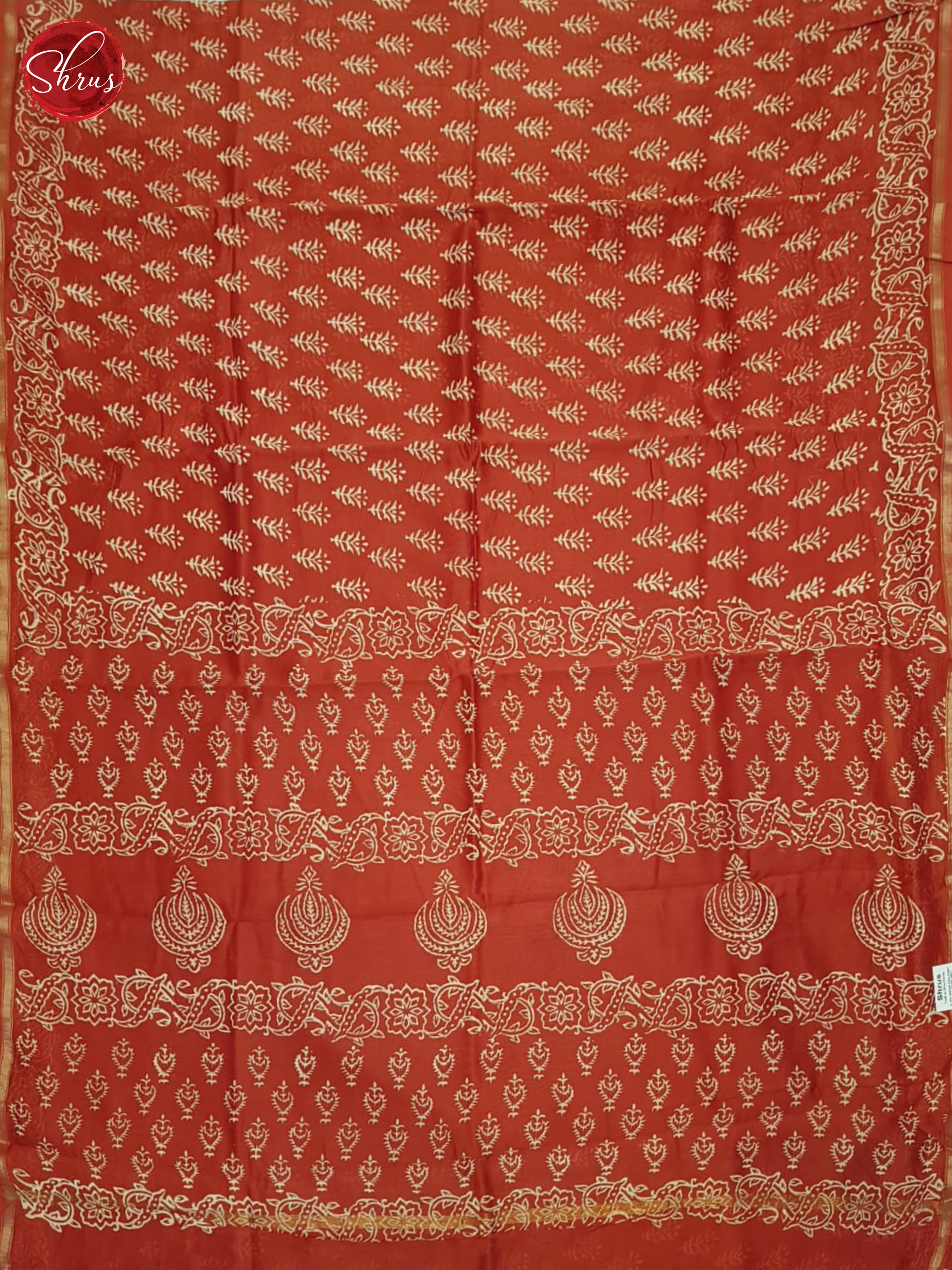 Red(Single Tone)- Maheshwari Silk Cotton Saree - Shop on ShrusEternity.com