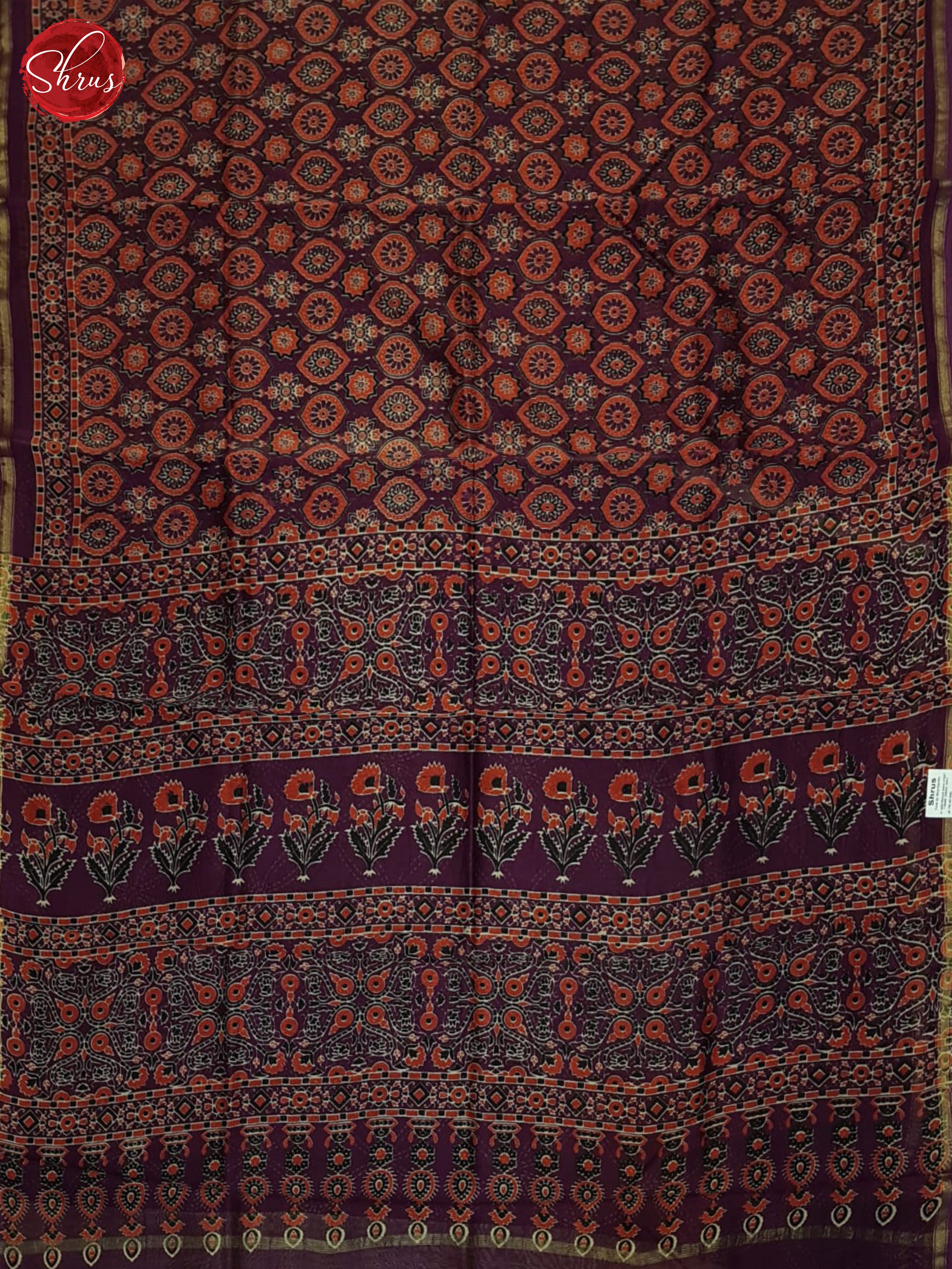 Wine(single Tone)- Maheswari Silk Cotton Saree - Shop on ShrusEternity.com