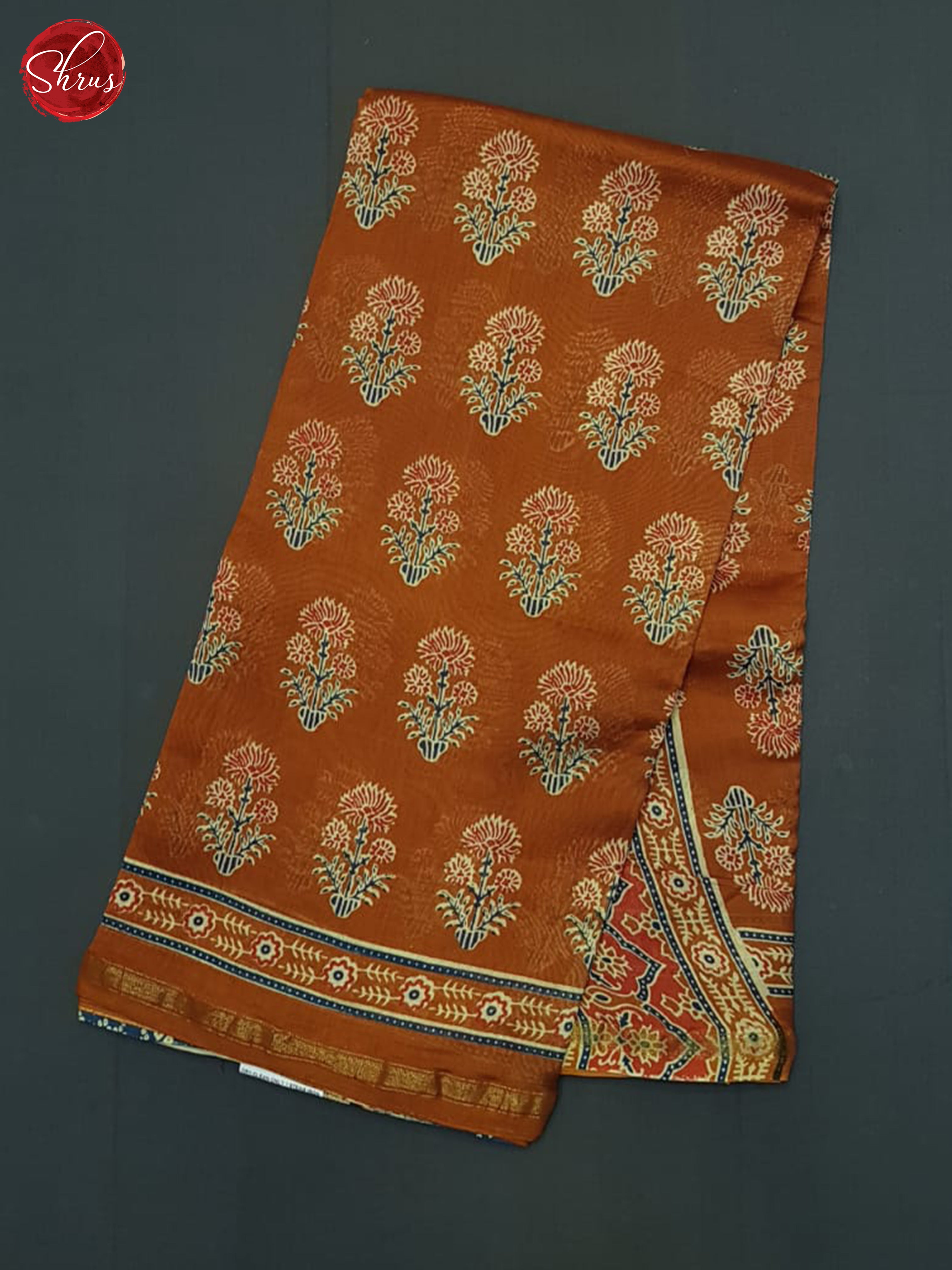 Honey And Blue- Maheshwari Silk Cotton saree - Shop on ShrusEternity.com
