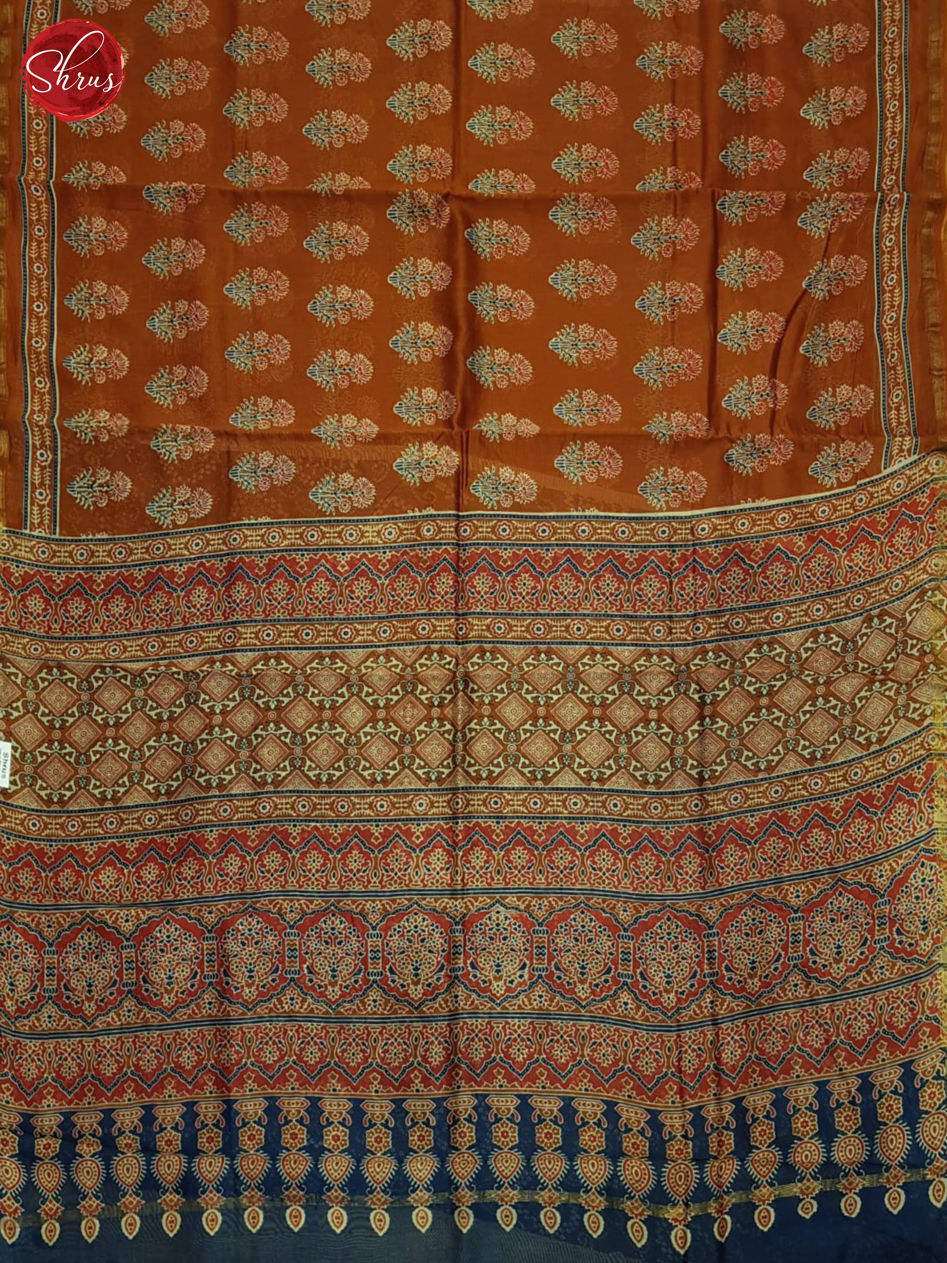 Honey And Blue- Maheshwari Silk Cotton saree - Shop on ShrusEternity.com