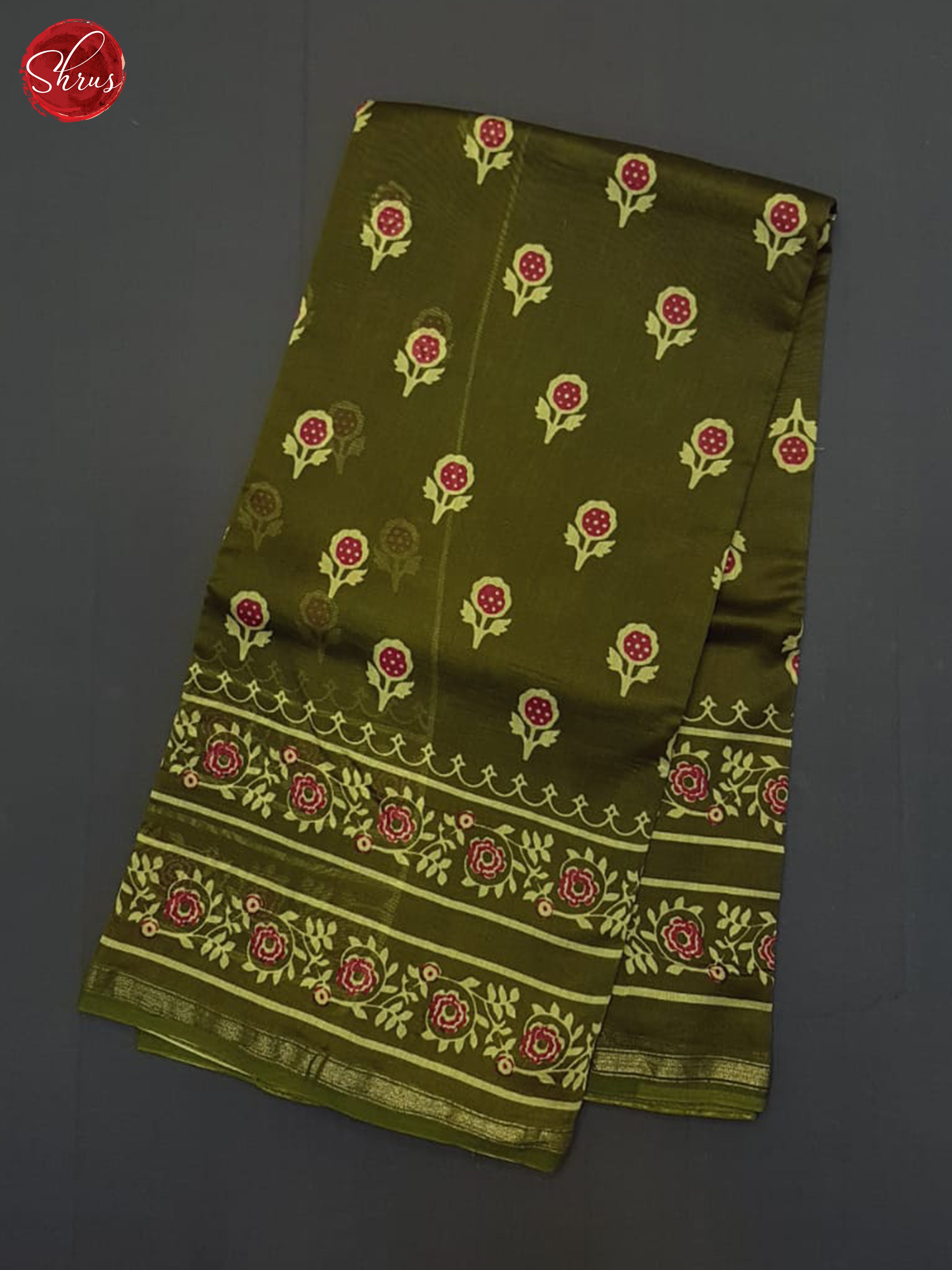 Green(Single Tone)- Maheshwari Silk Cotton Saree - Shop on ShrusEternity.com