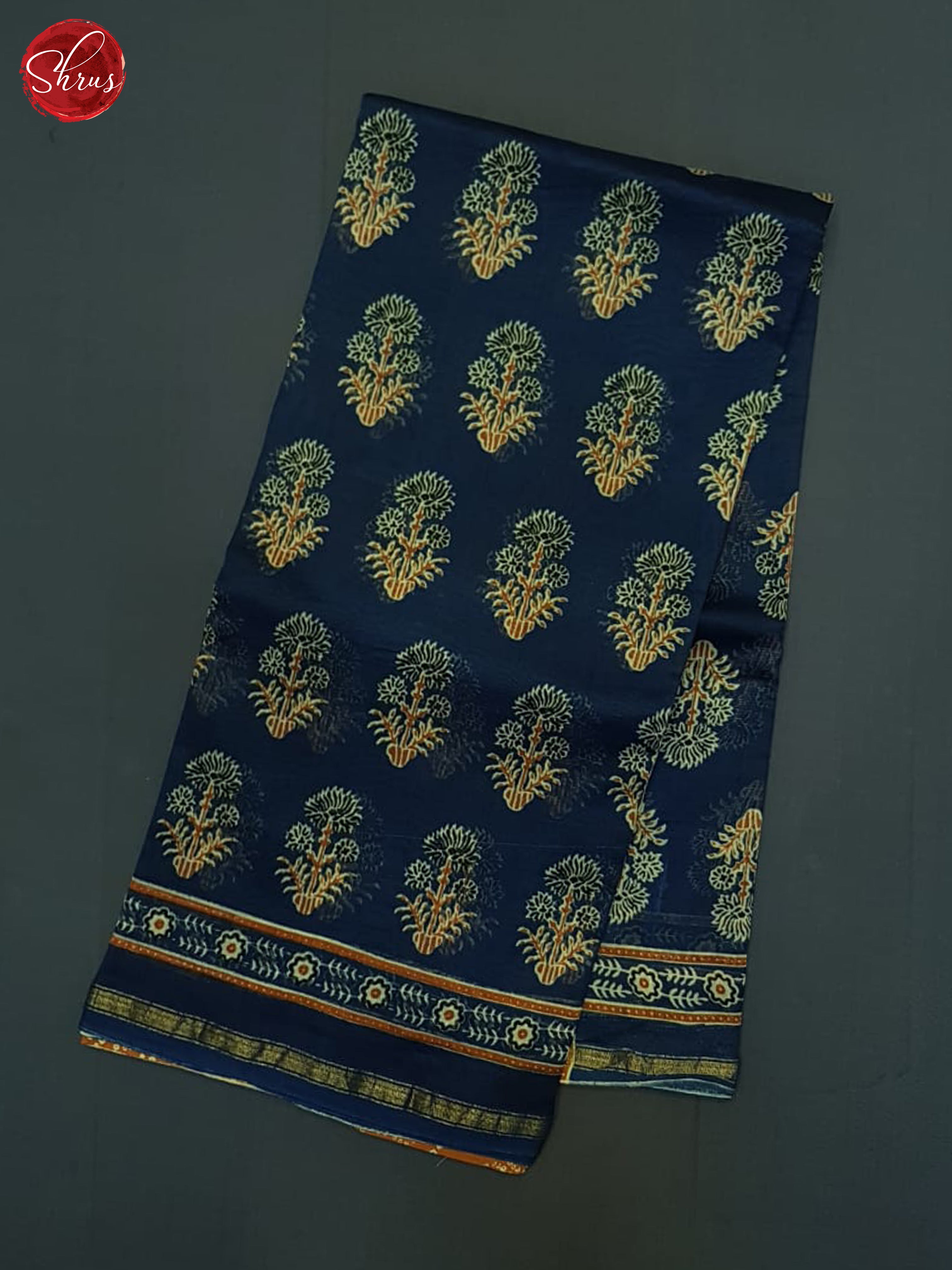 Blue And Honey- Maheshwari Silk Cotton Saree - Shop on ShrusEternity.com
