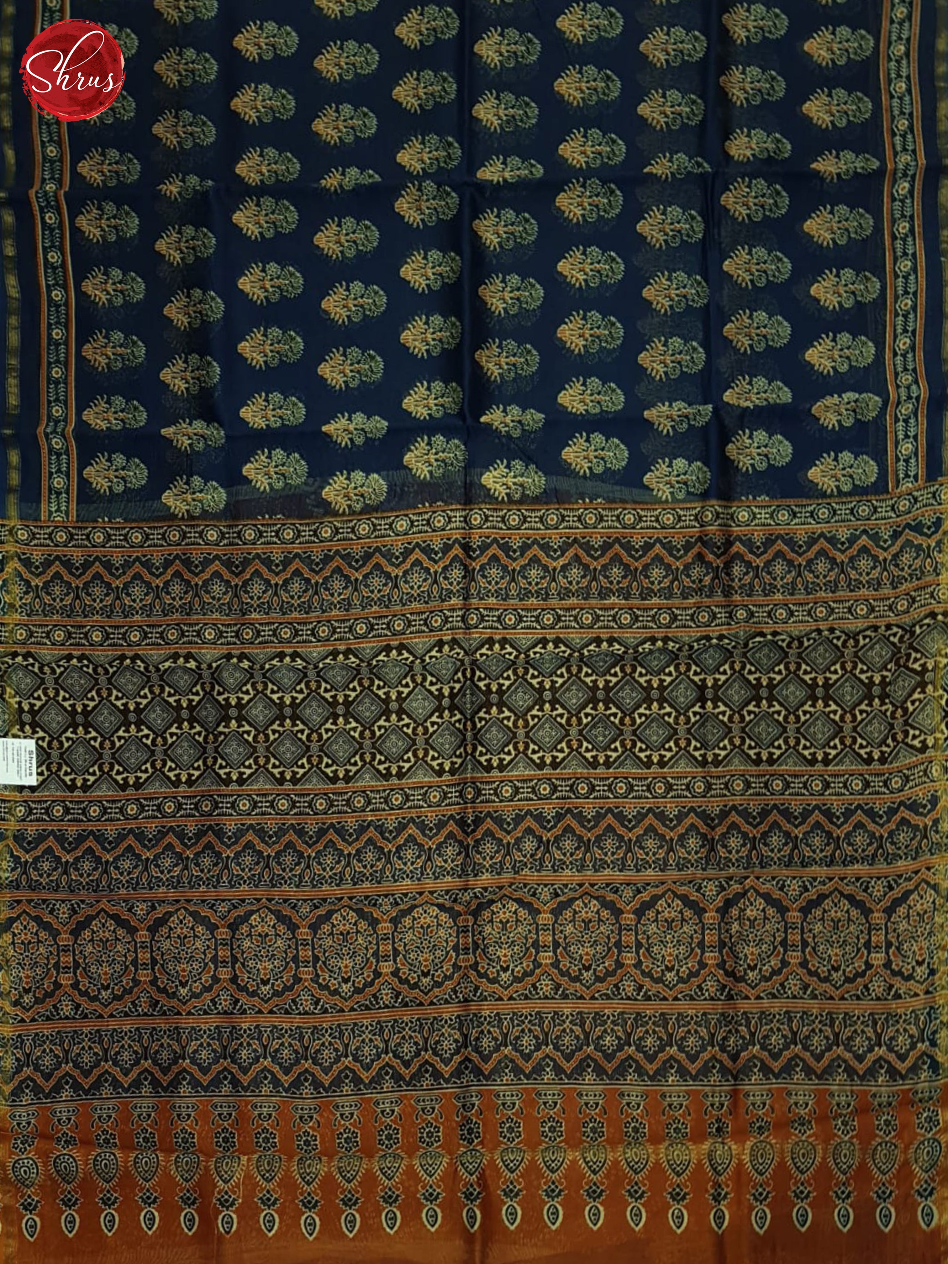 Blue And Honey- Maheshwari Silk Cotton Saree - Shop on ShrusEternity.com