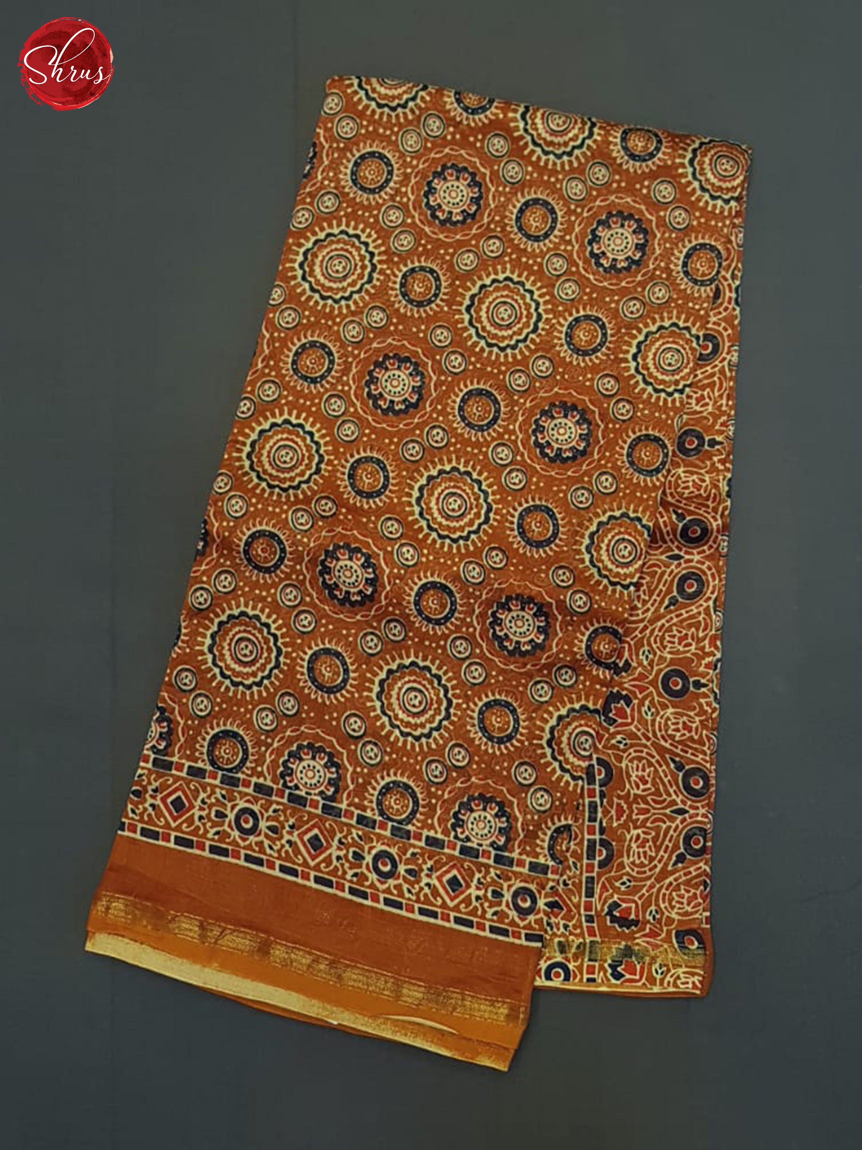 Brick(SIngle Tone)- Maheshwari Silk Cotton saree - Shop on ShrusEternity.com