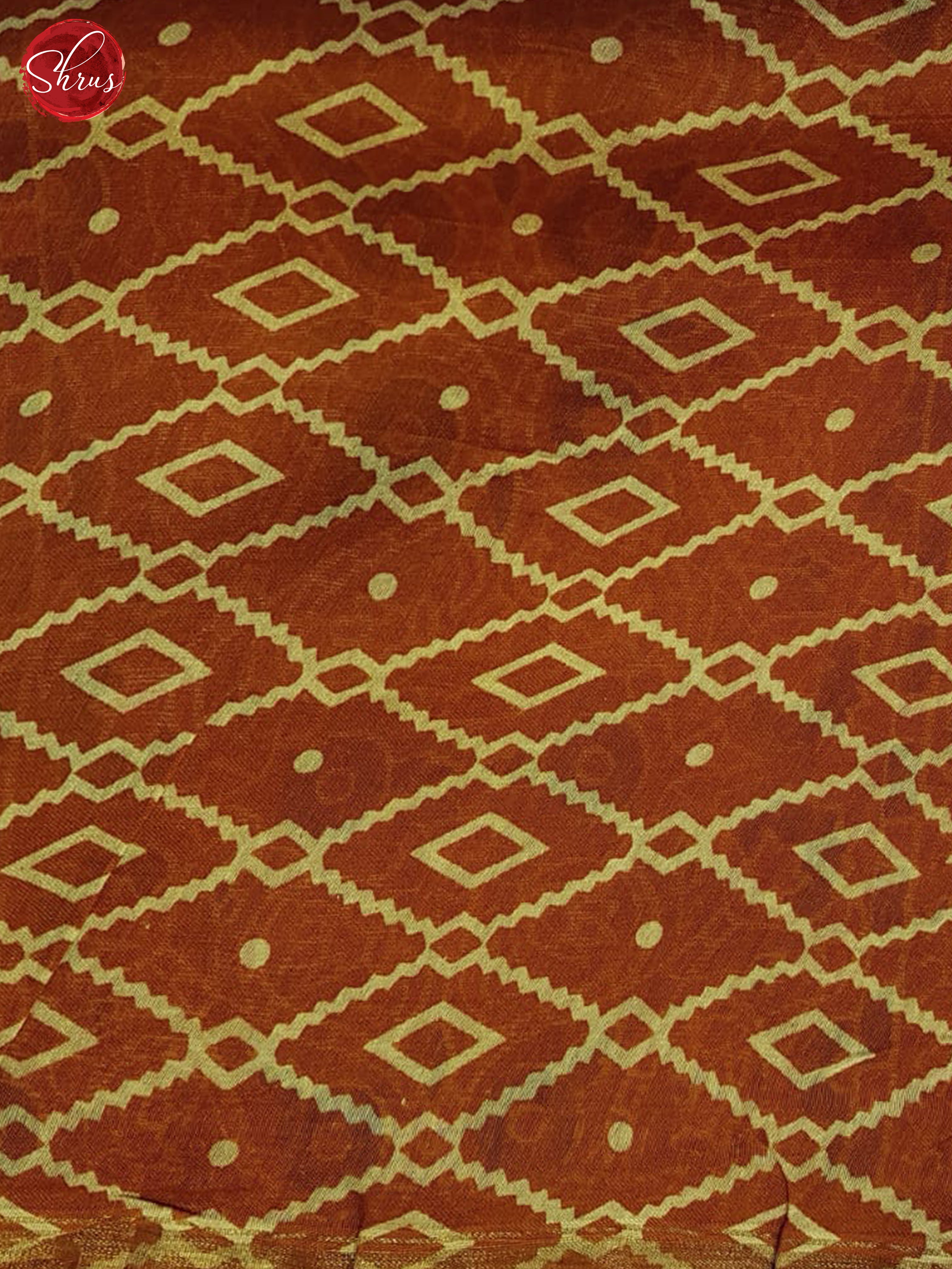 Brick(SIngle Tone)- Maheshwari Silk Cotton saree - Shop on ShrusEternity.com