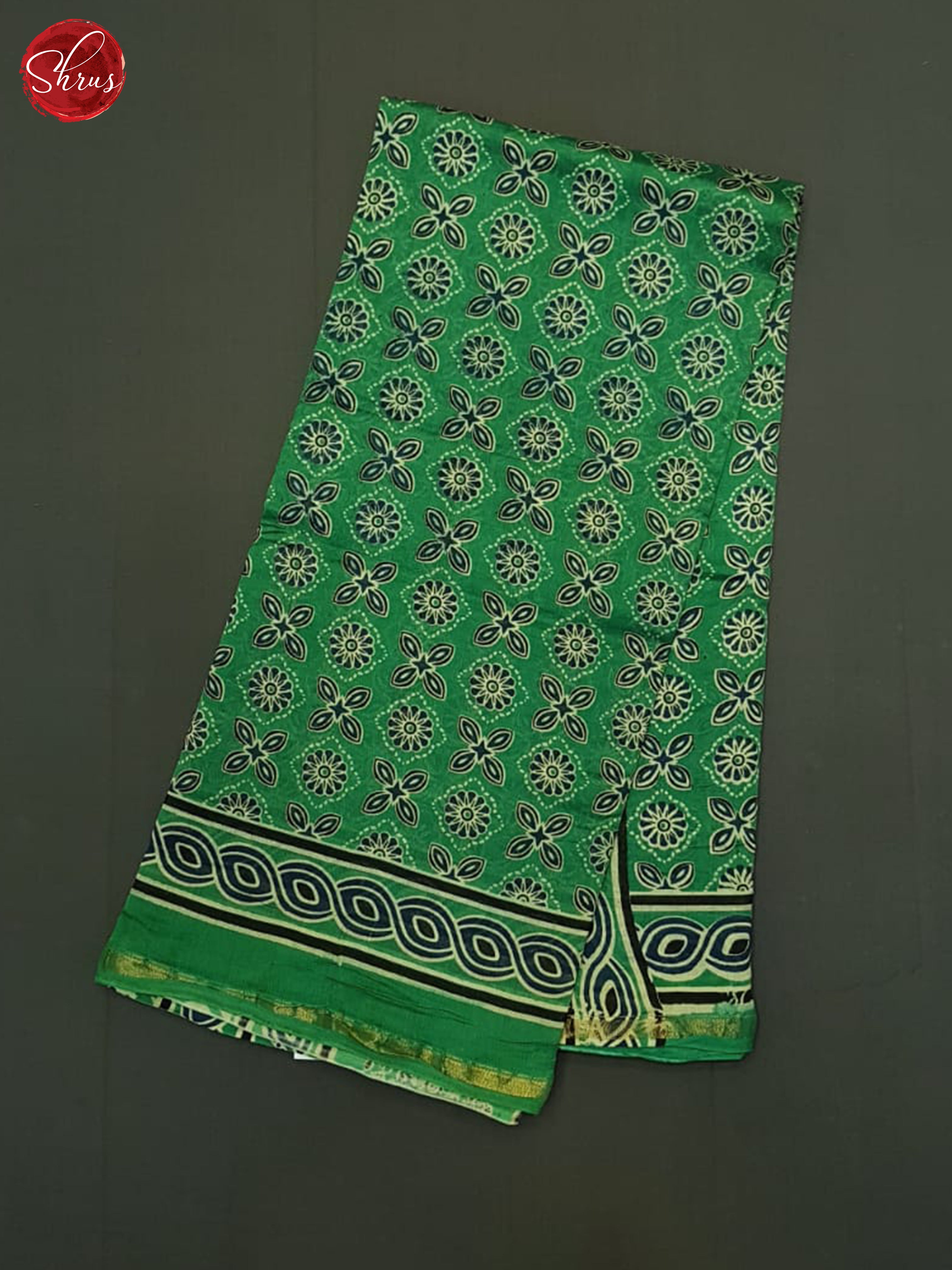 Green And Black- Maheshwari Silk Cotton Saree - Shop on ShrusEternity.com