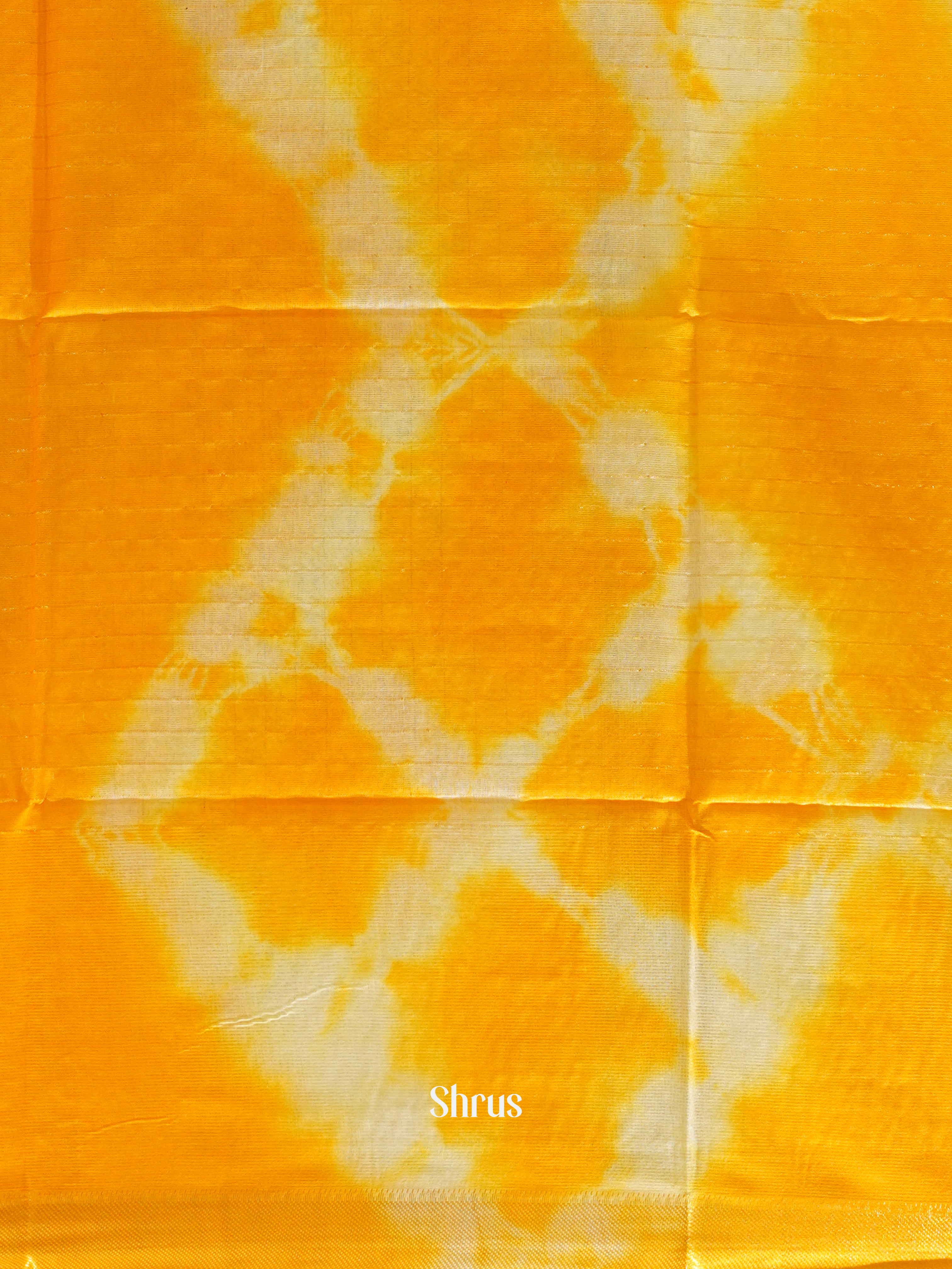 Mambazha Yellow & Cream - Shibori Saree - Shop on ShrusEternity.com