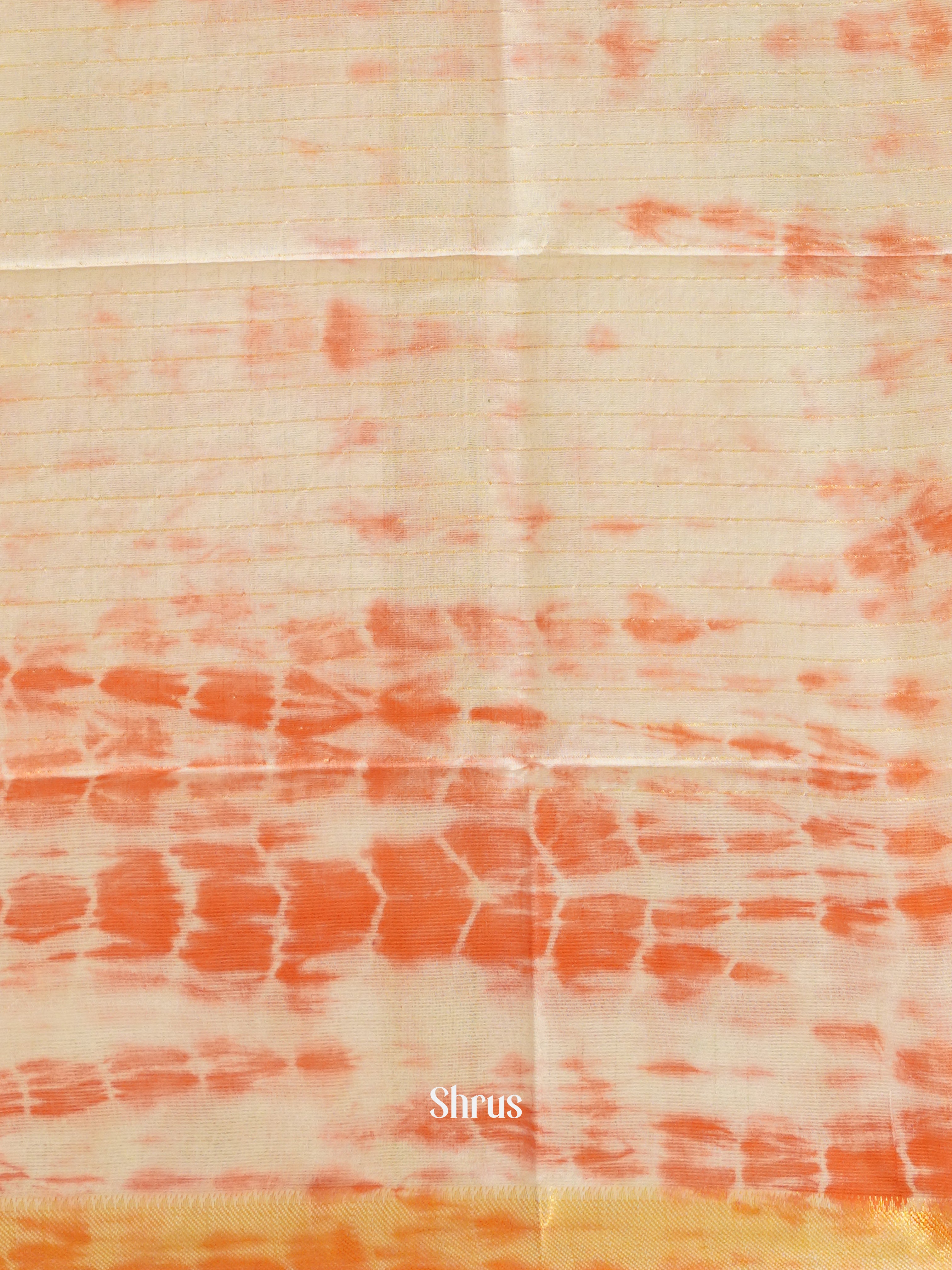 Orange & Cream - Shibori Saree - Shop on ShrusEternity.com