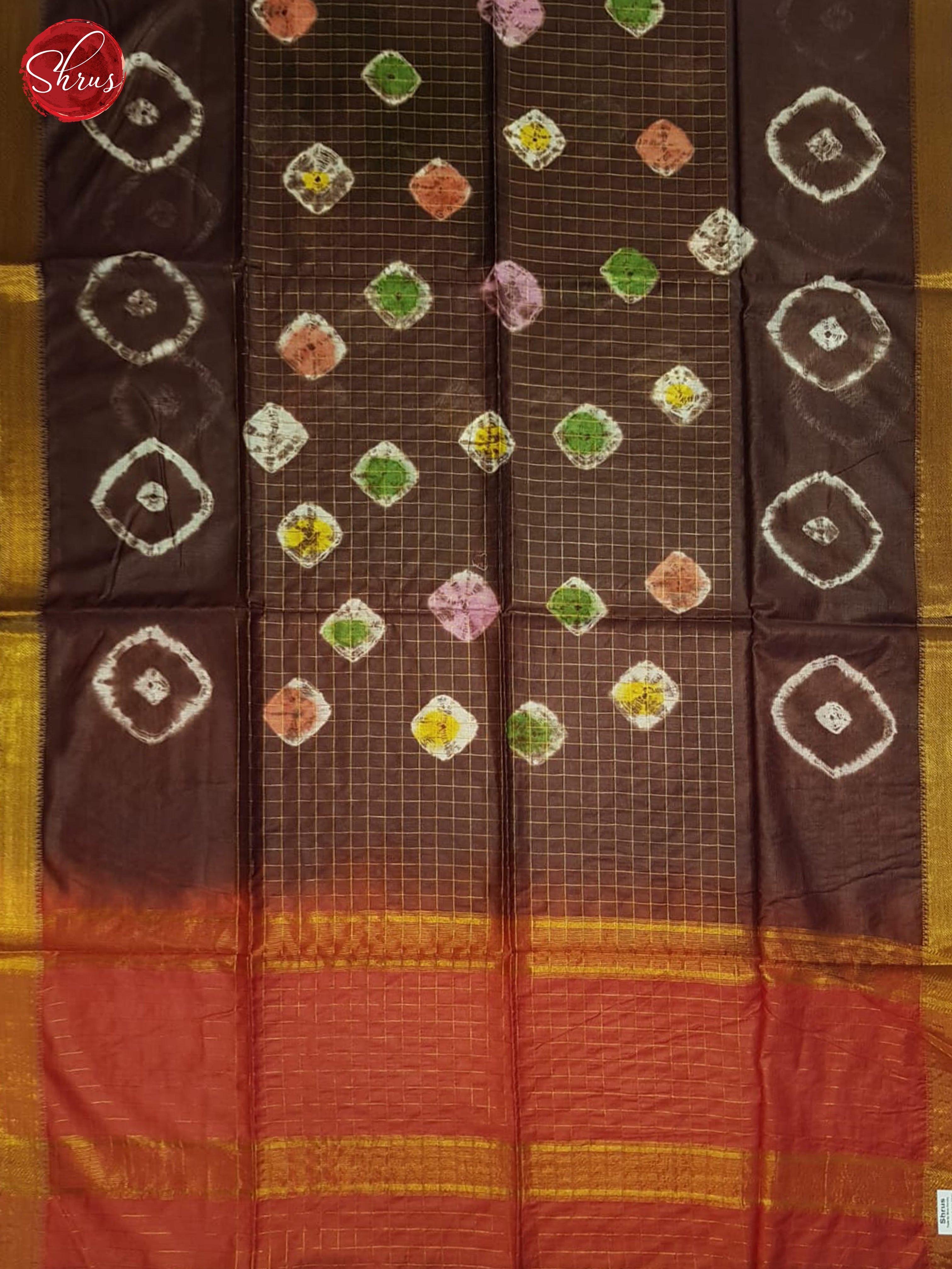 Deep Wine And Red- Shibori Saree - Shop on ShrusEternity.com