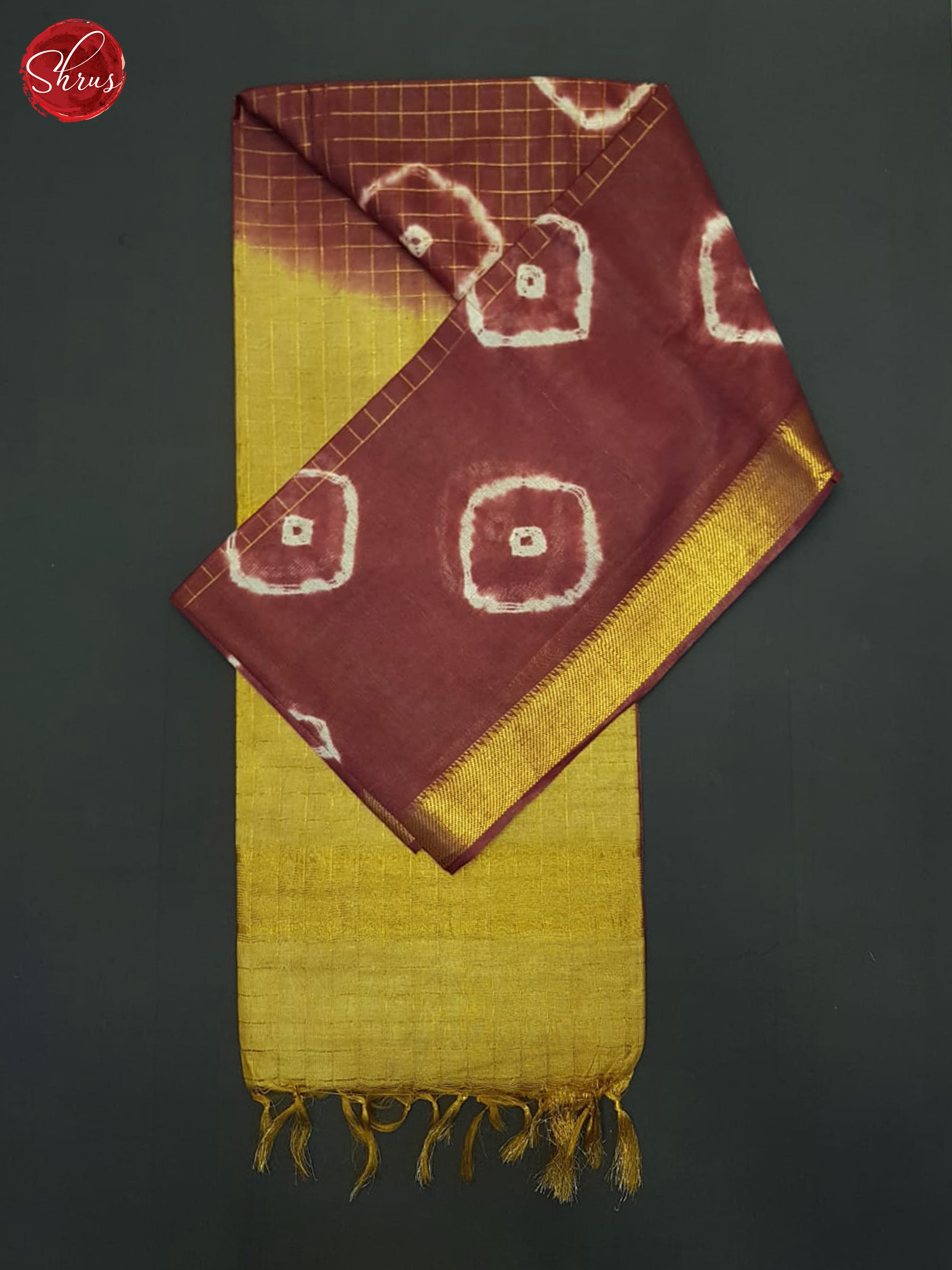 Maroon And Beige - Shibori Saree - Shop on ShrusEternity.com