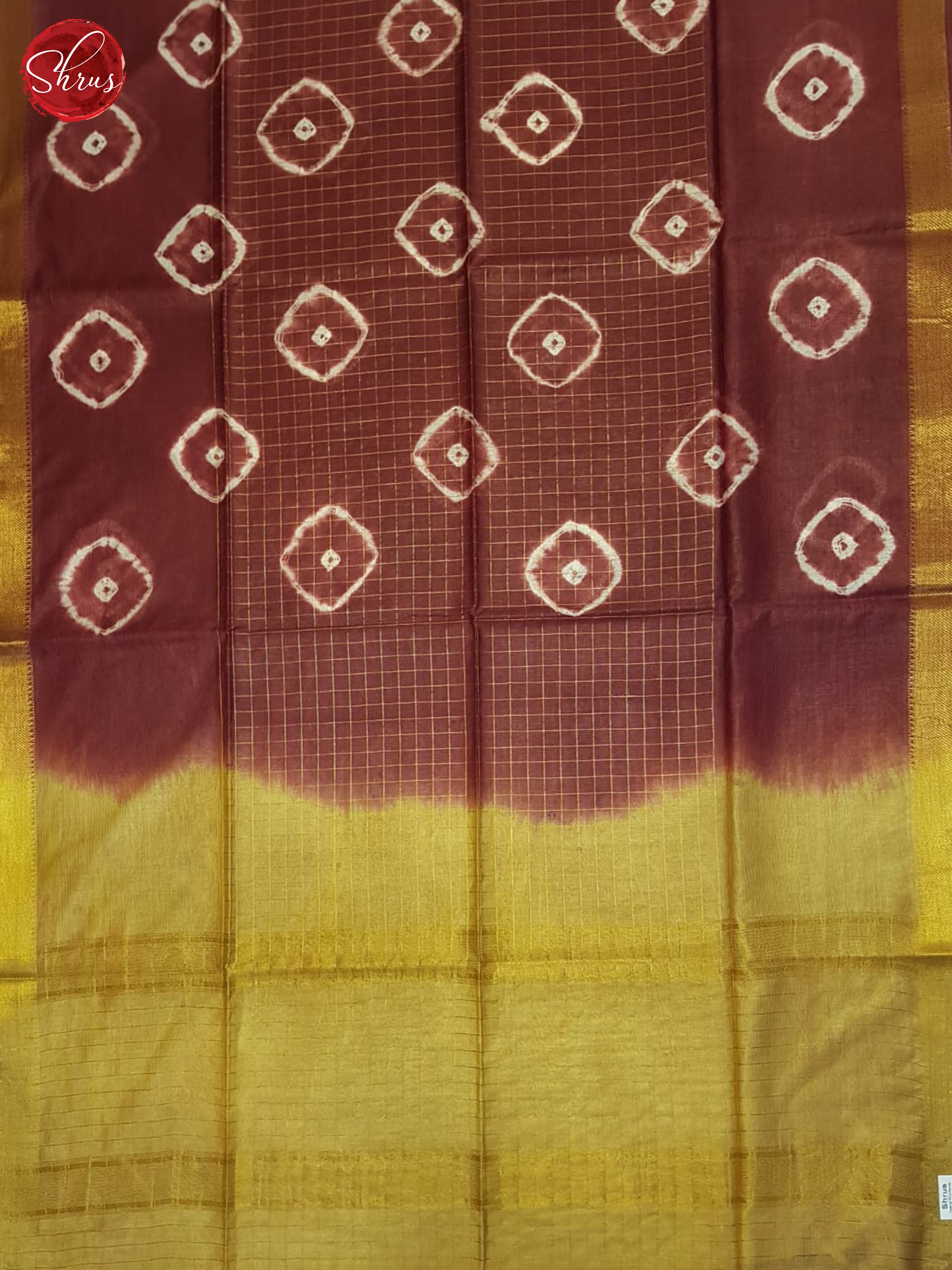 Maroon And Beige - Shibori Saree - Shop on ShrusEternity.com