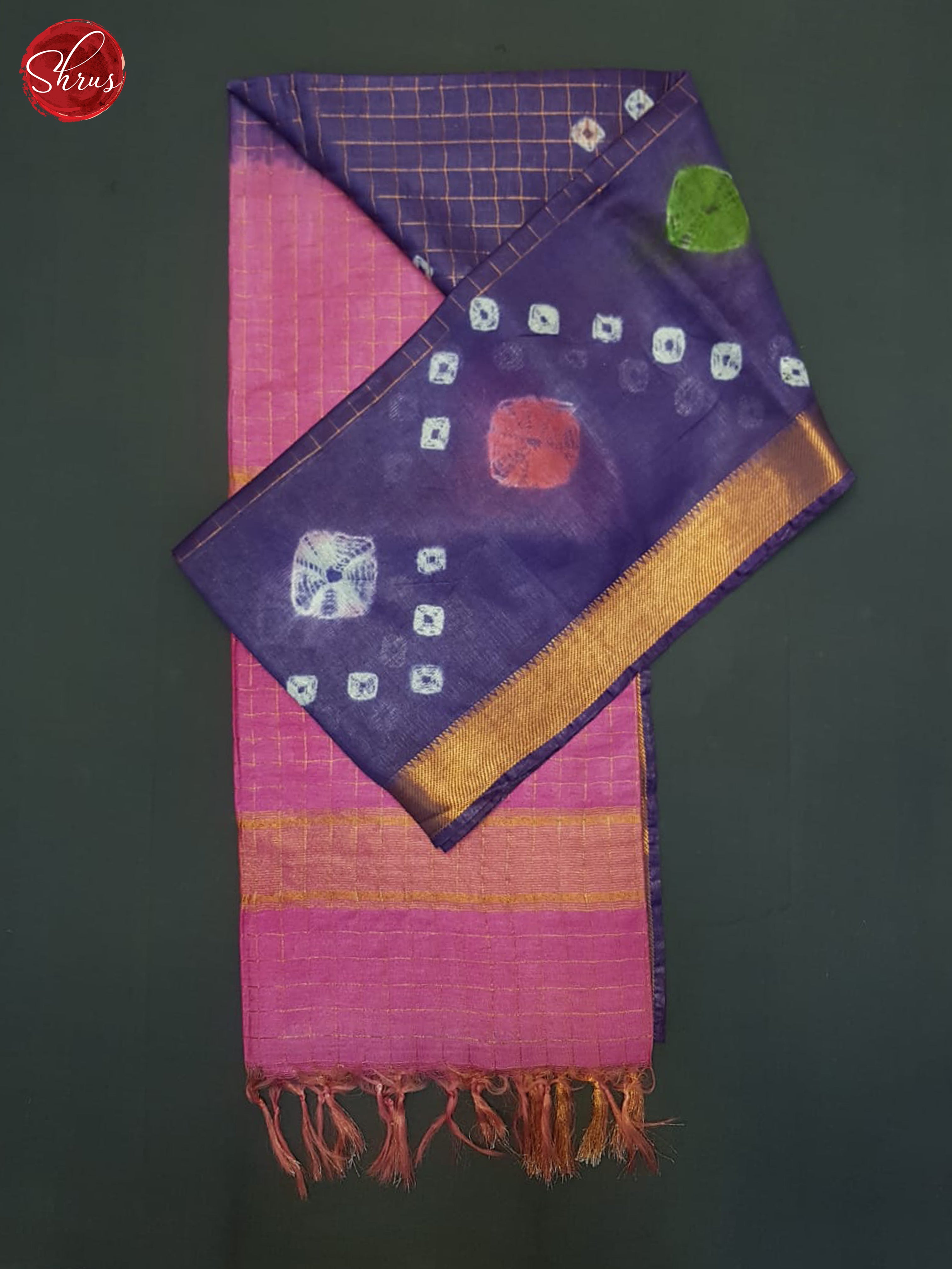 Purple And Pink- Shibori Saree - Shop on ShrusEternity.com