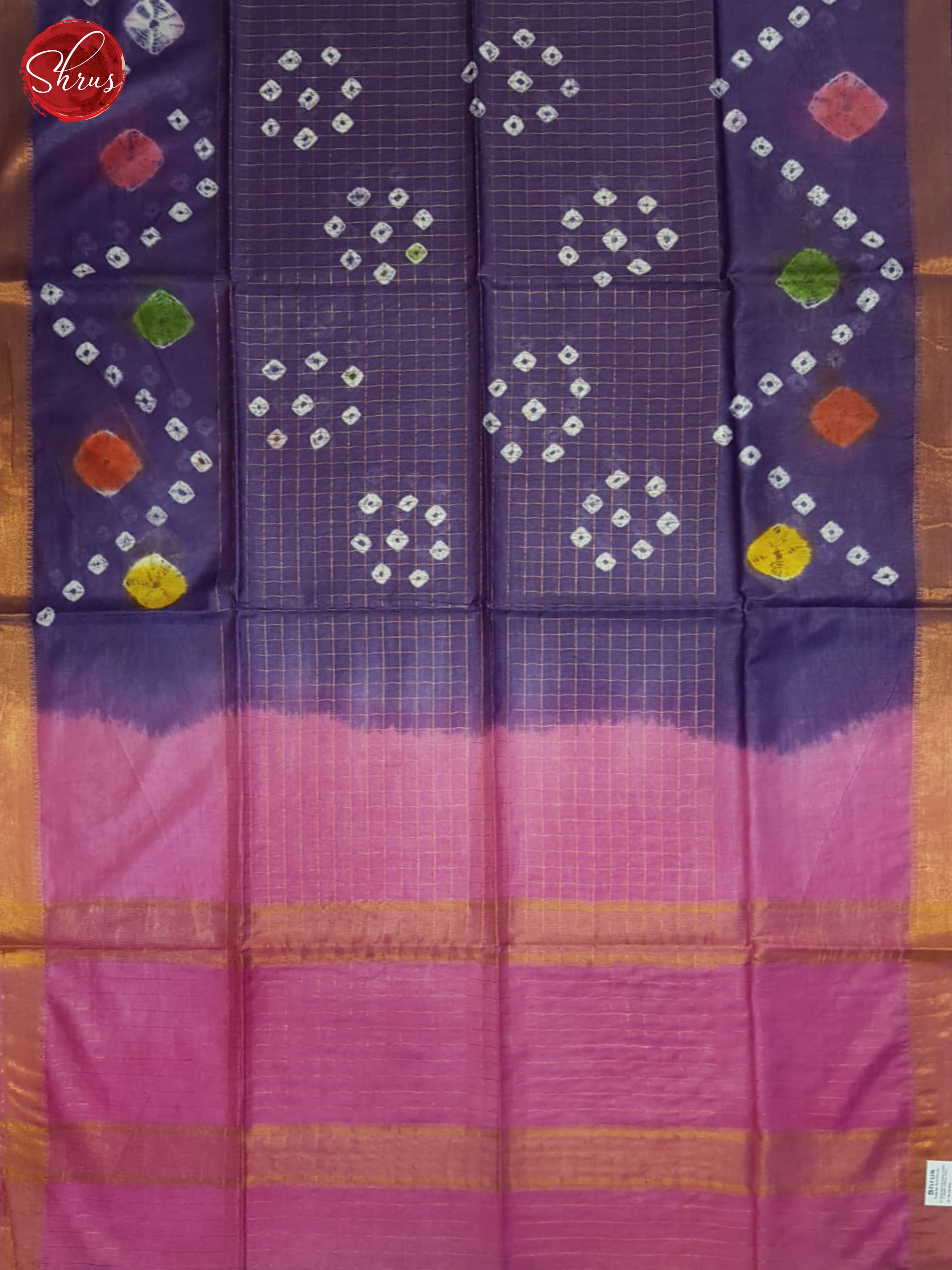 Purple And Pink- Shibori Saree - Shop on ShrusEternity.com