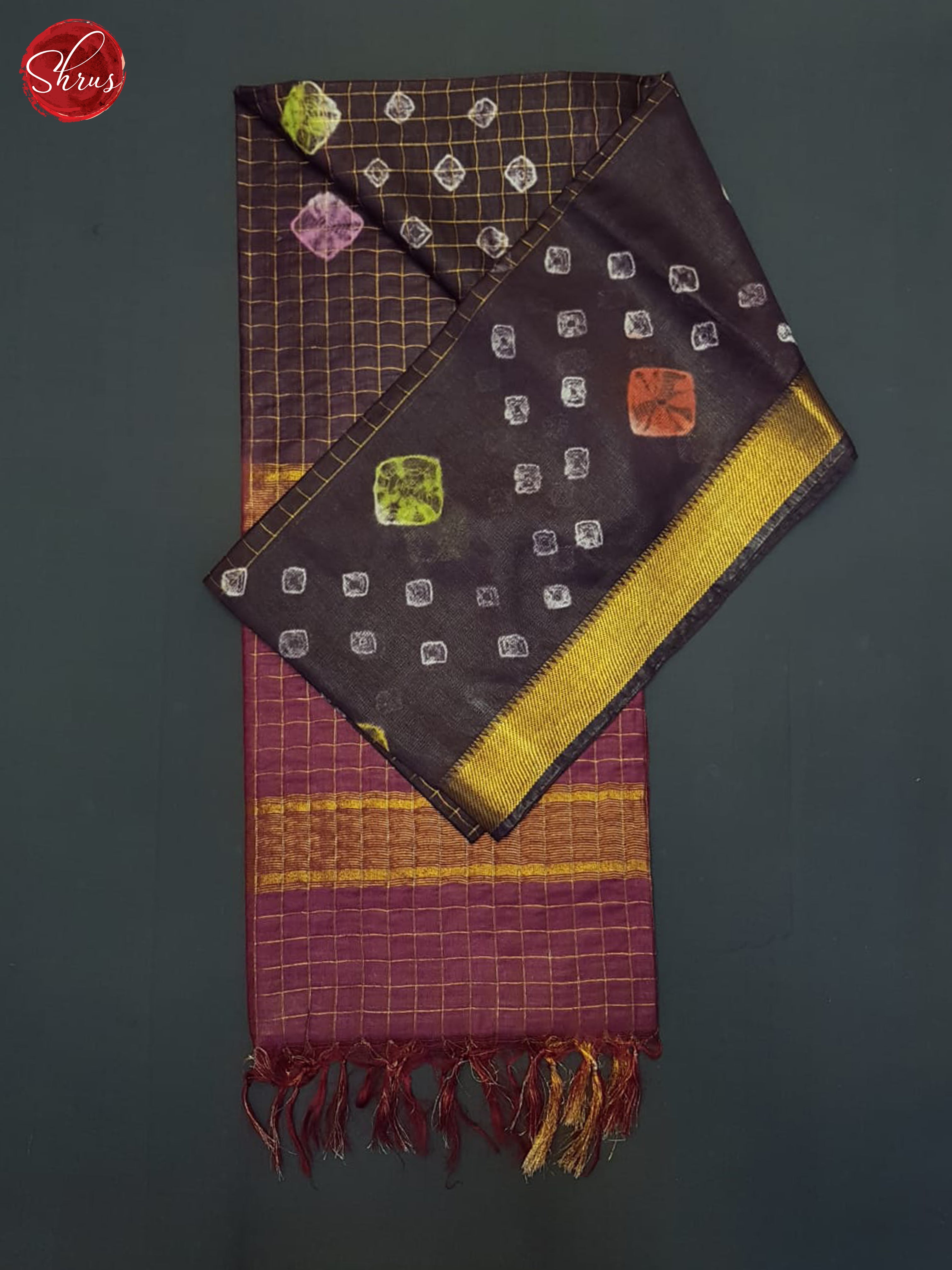 Wine & Maroon - Shibori Saree - Shop on ShrusEternity.com