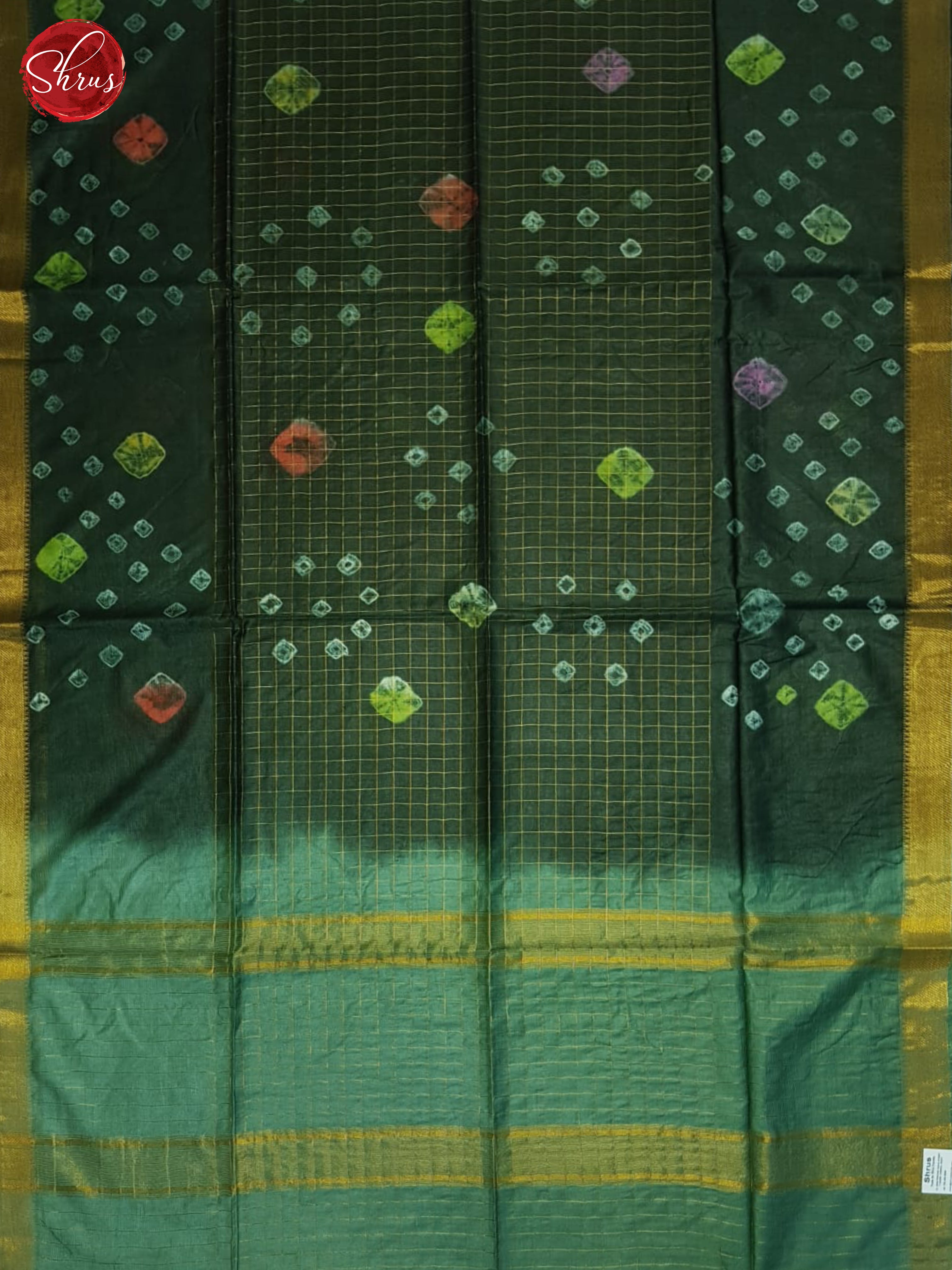 Green & Light Green - Shibori Saree - Shop on ShrusEternity.com