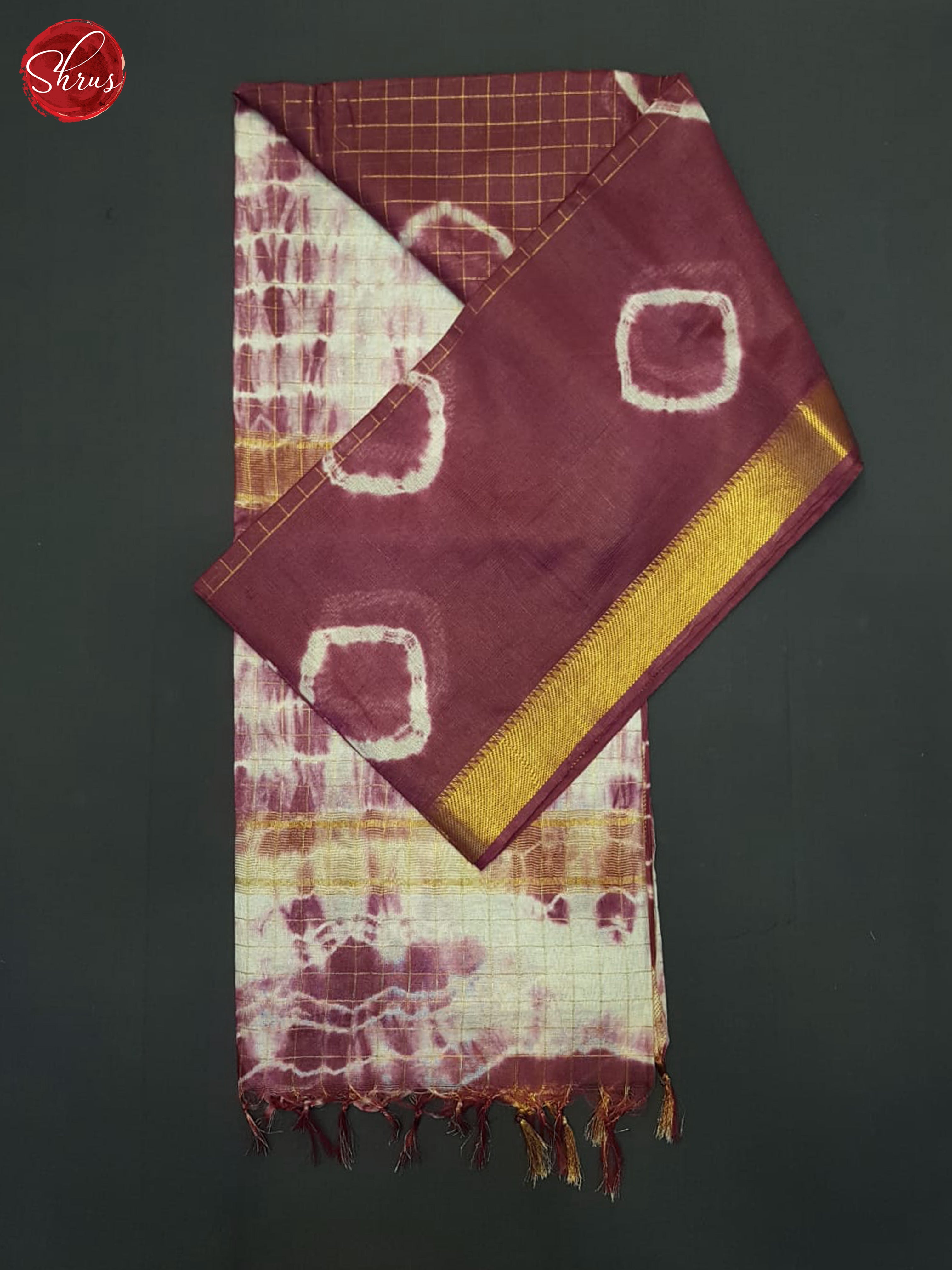 Wine & Cream - Shibori Saree - Shop on ShrusEternity.com