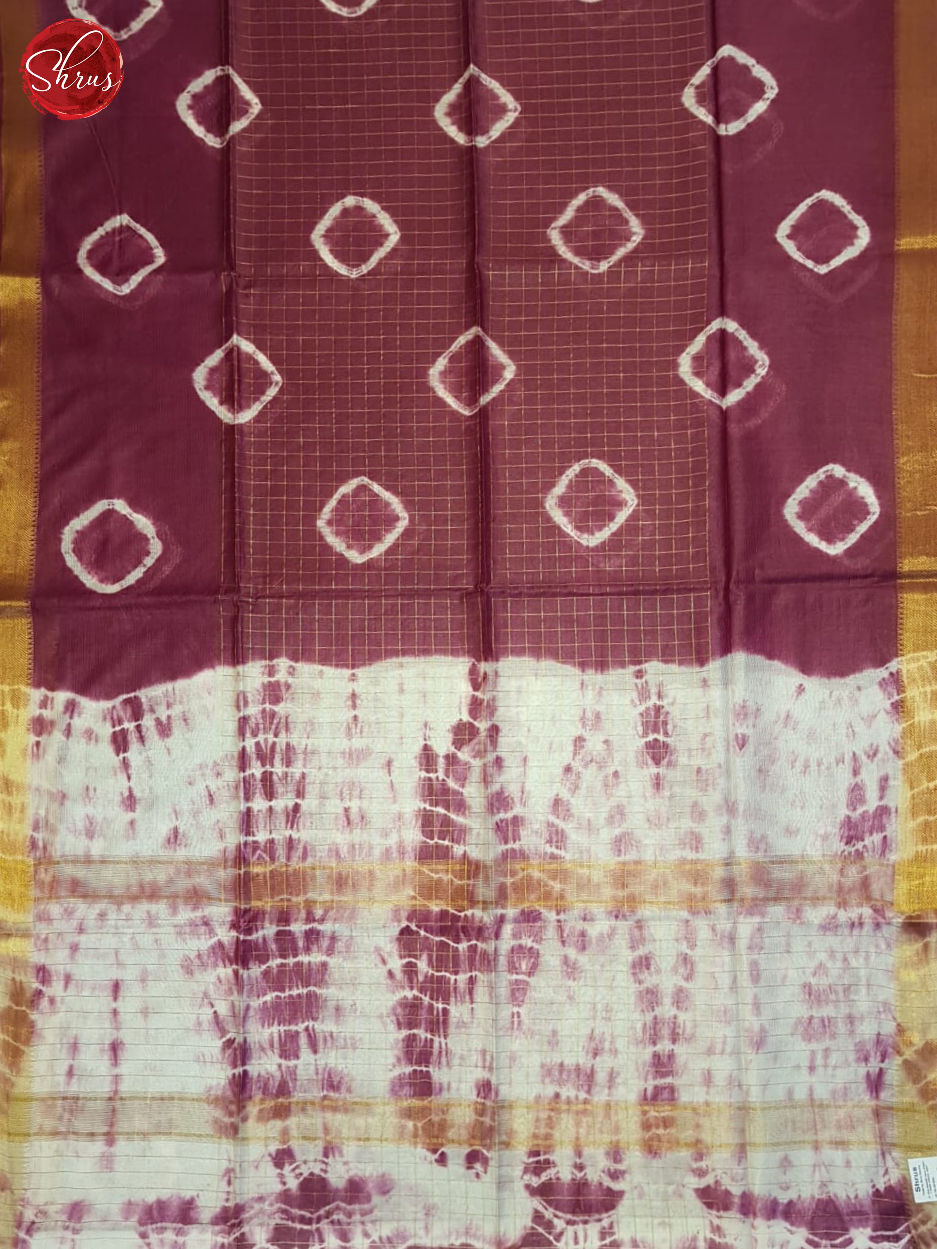 Wine & Cream - Shibori Saree - Shop on ShrusEternity.com