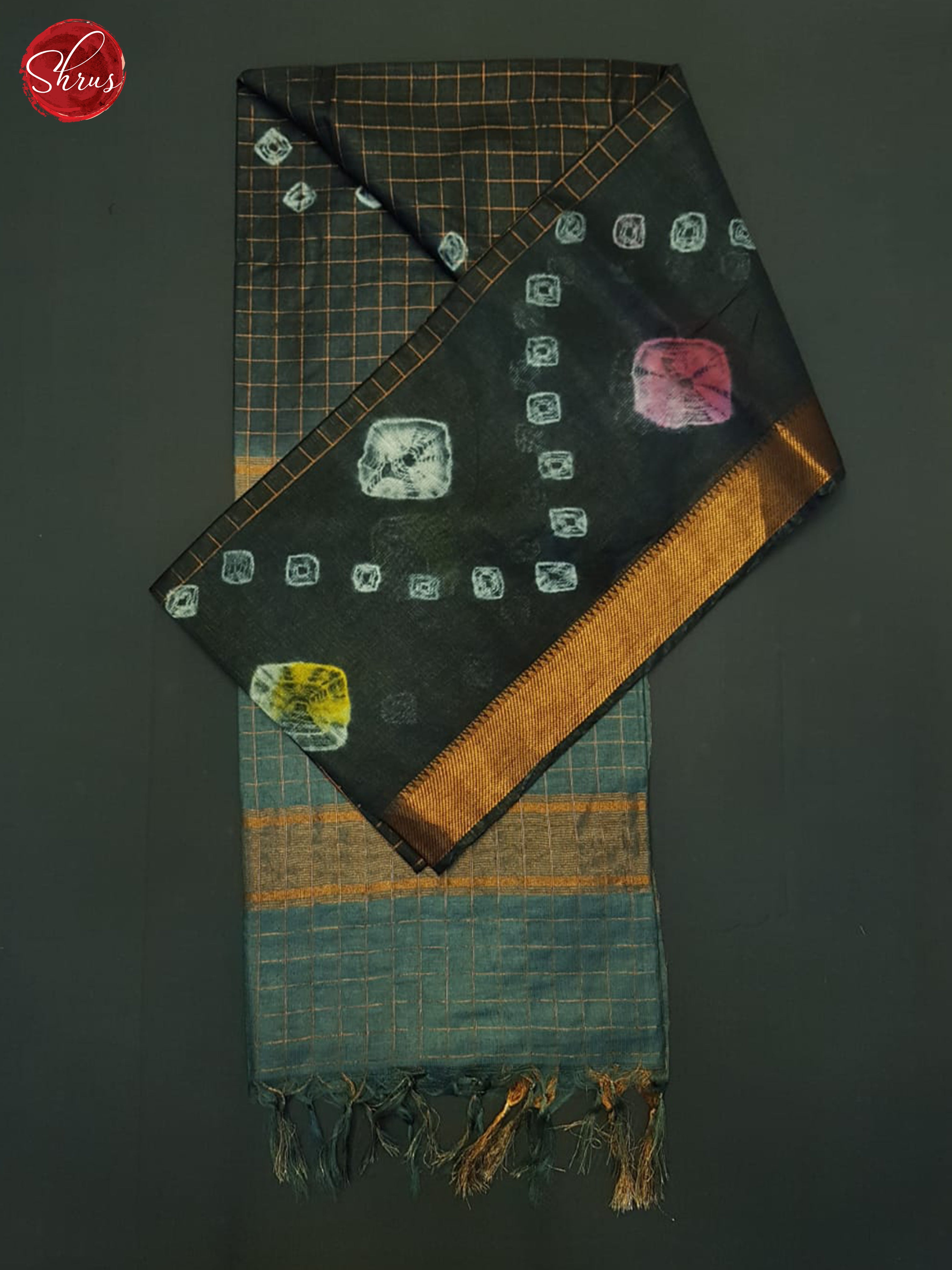 Black And Grey- Shibori Saree - Shop on ShrusEternity.com