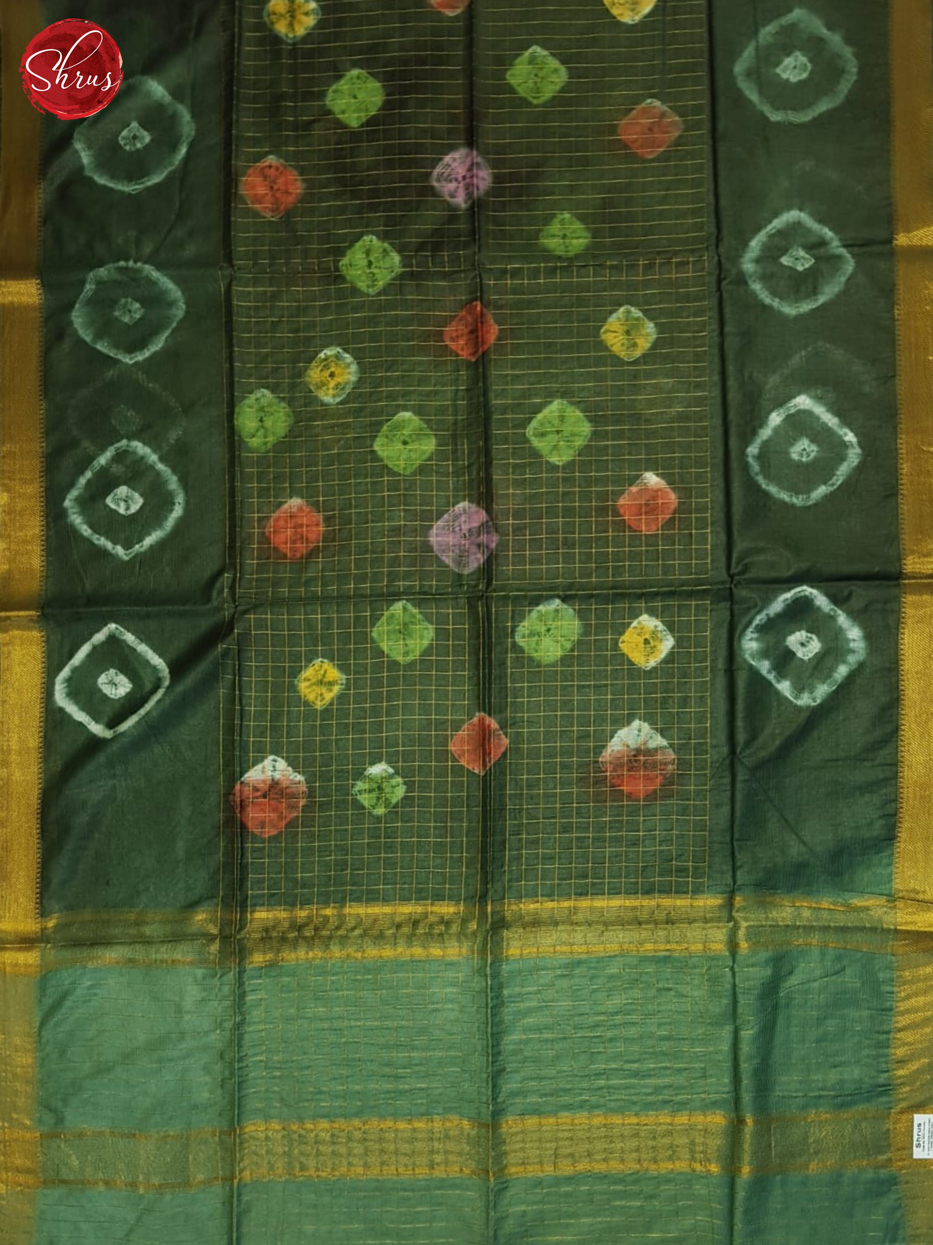 Green & Light Green - Shibori saree - Shop on ShrusEternity.com