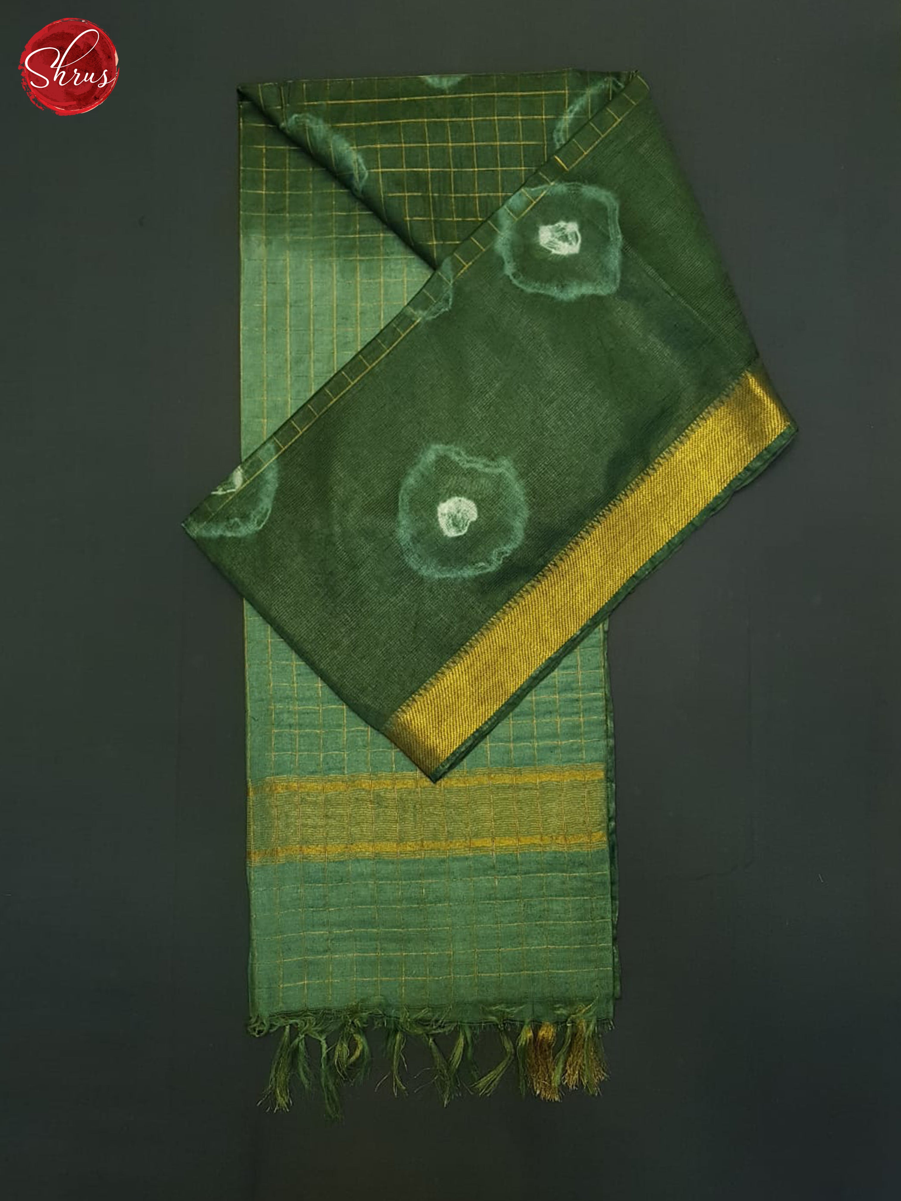 Green & Light Green - Shibori Saree - Shop on ShrusEternity.com
