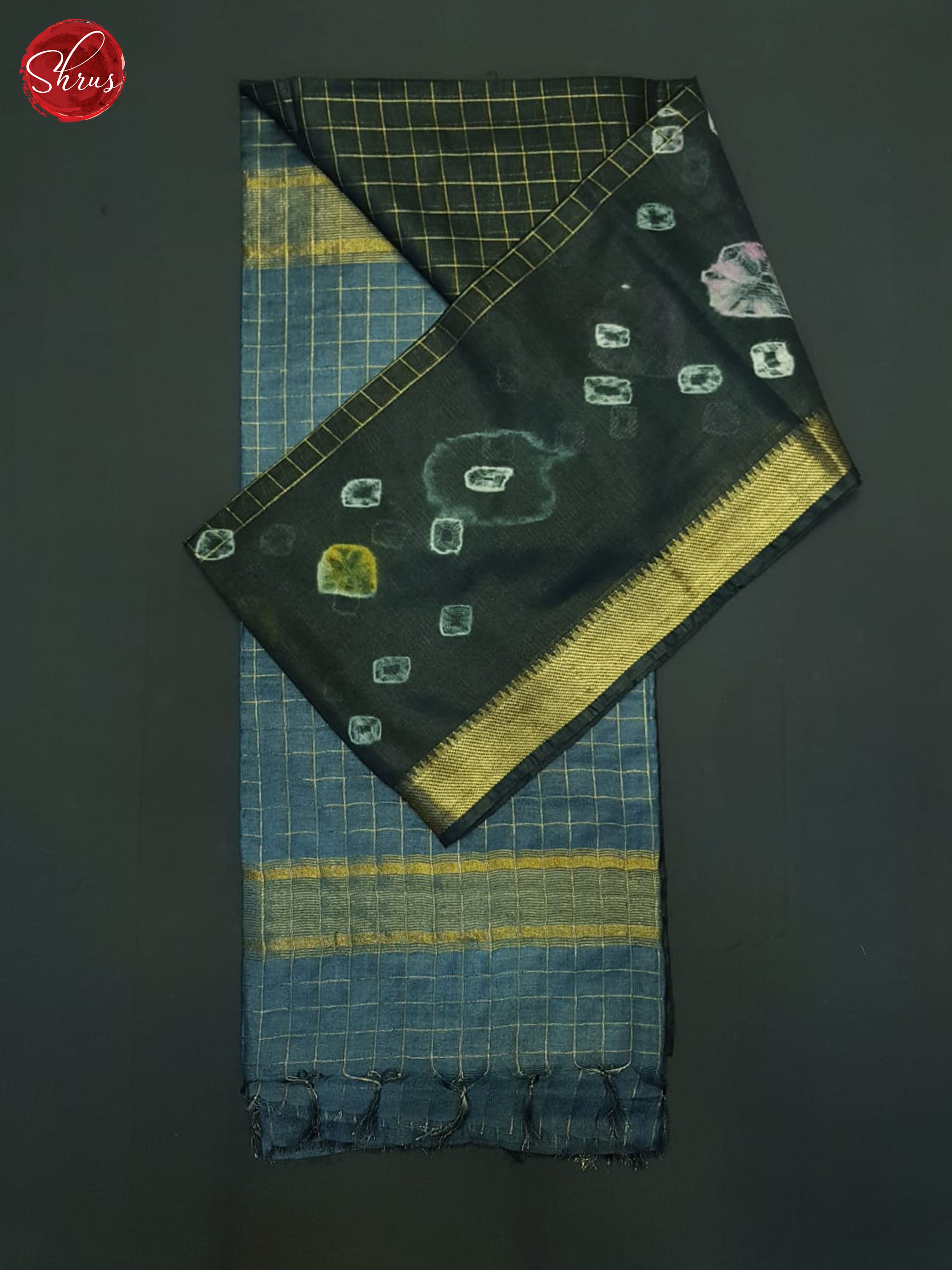 Black & Grey - Shibori Saree - Shop on ShrusEternity.com