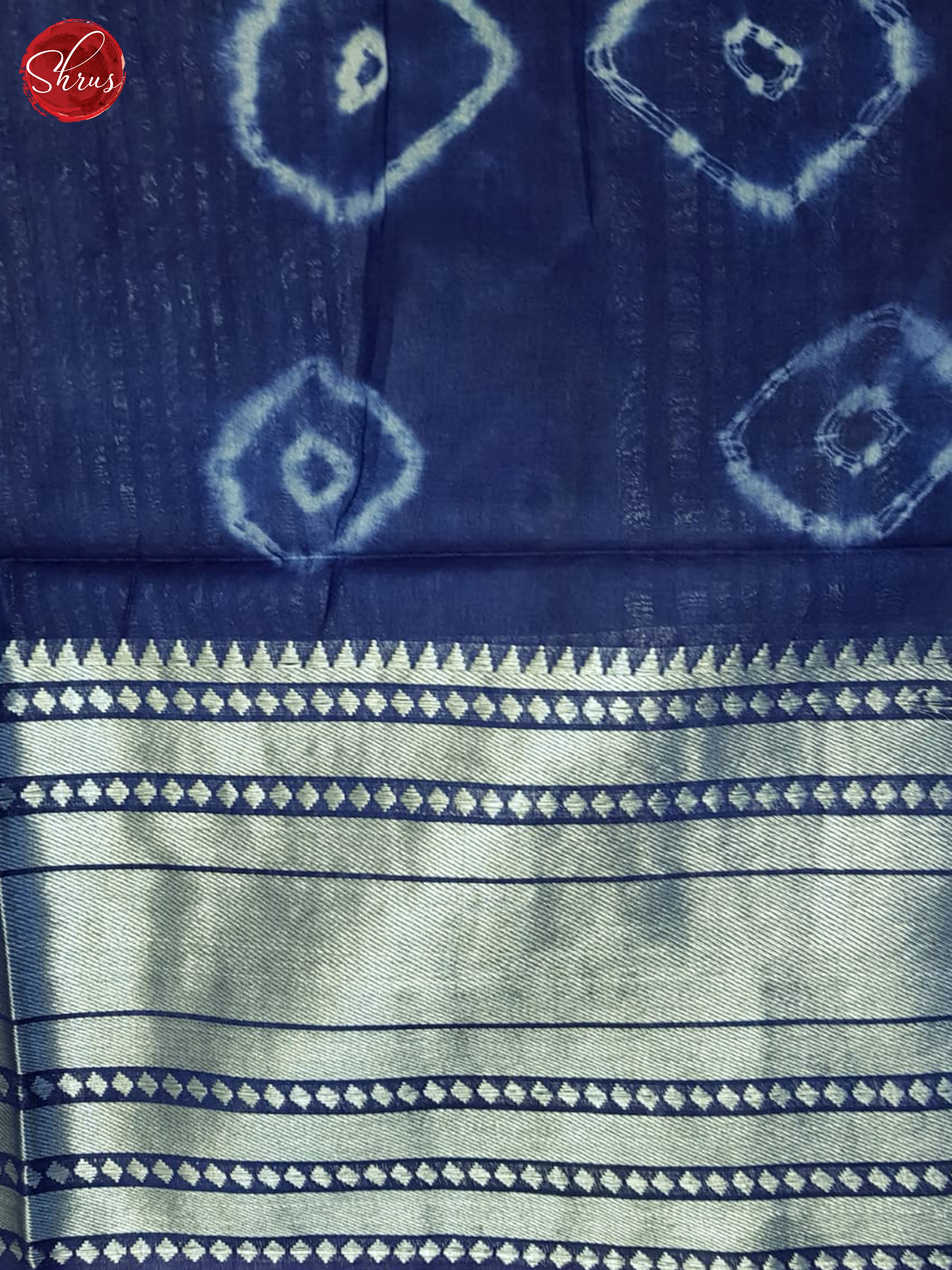 Cream And Blue- Shibori Saree - Shop on ShrusEternity.com