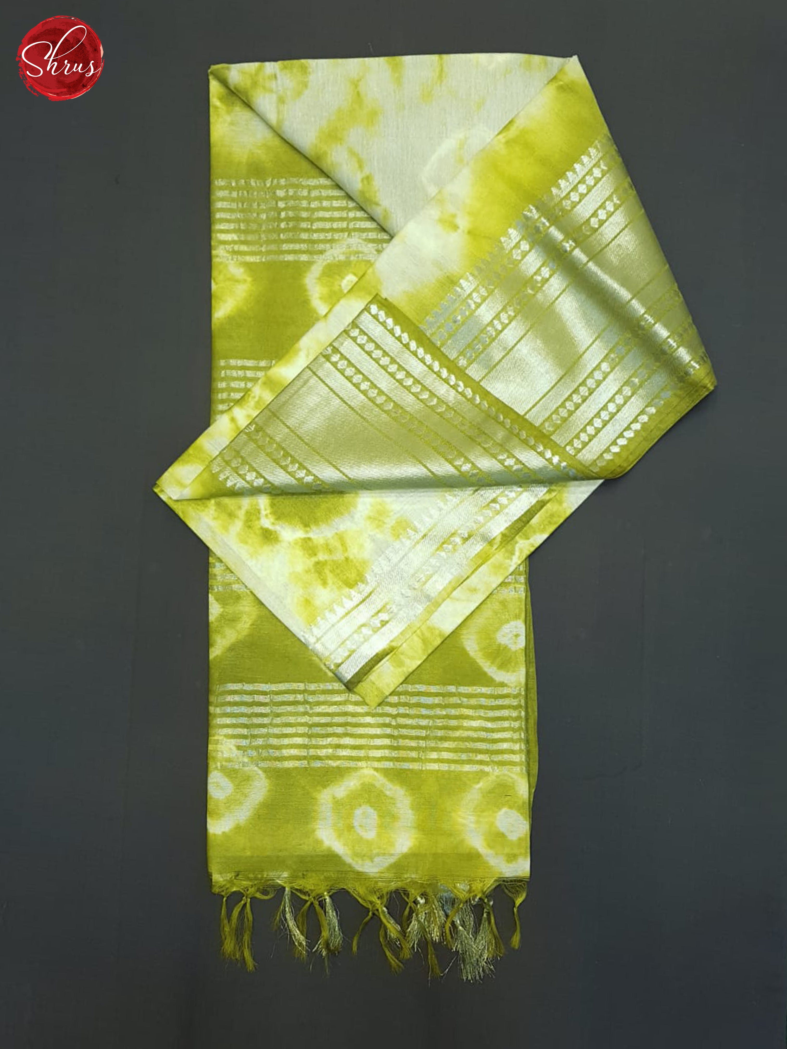 Cream And Green - Shibori Saree - Shop on ShrusEternity.com
