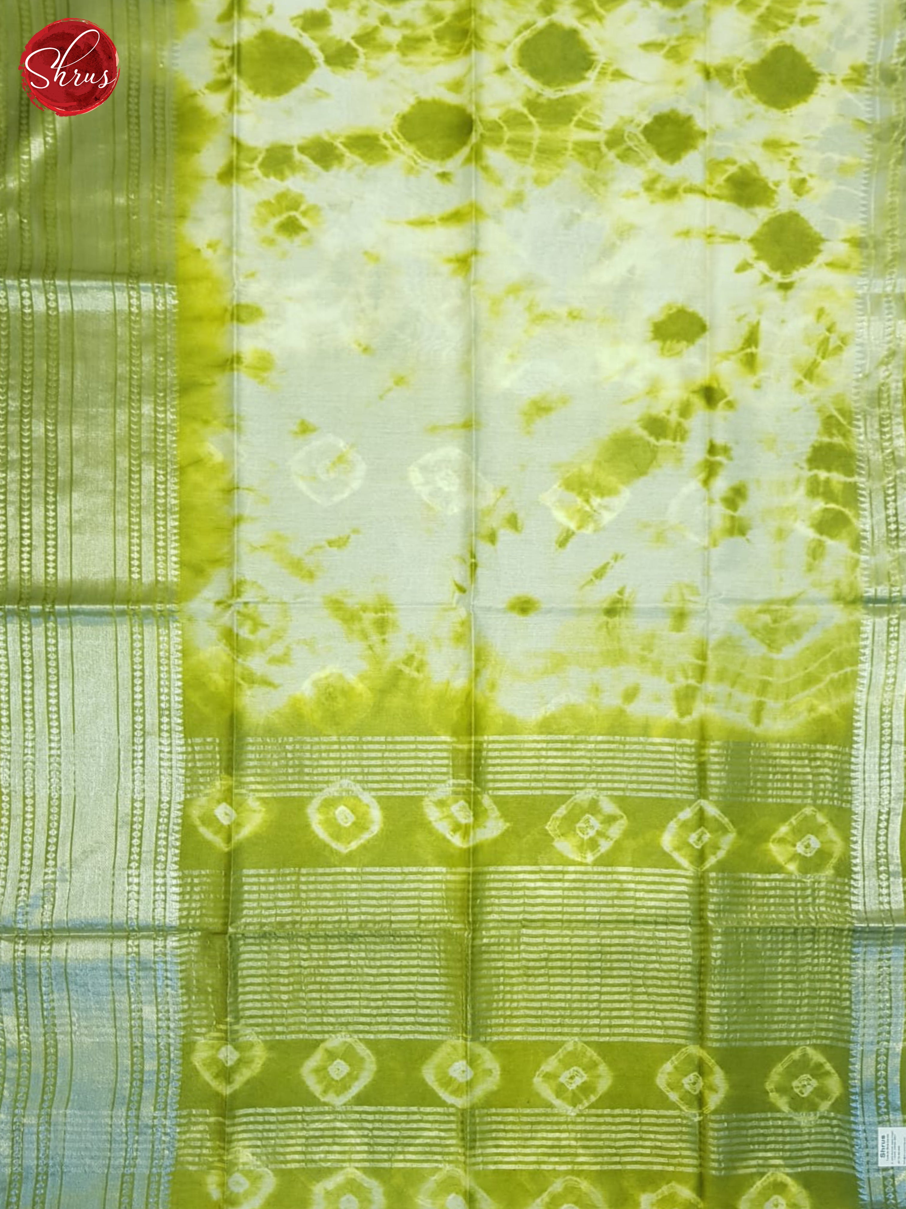 Cream And Green - Shibori Saree - Shop on ShrusEternity.com