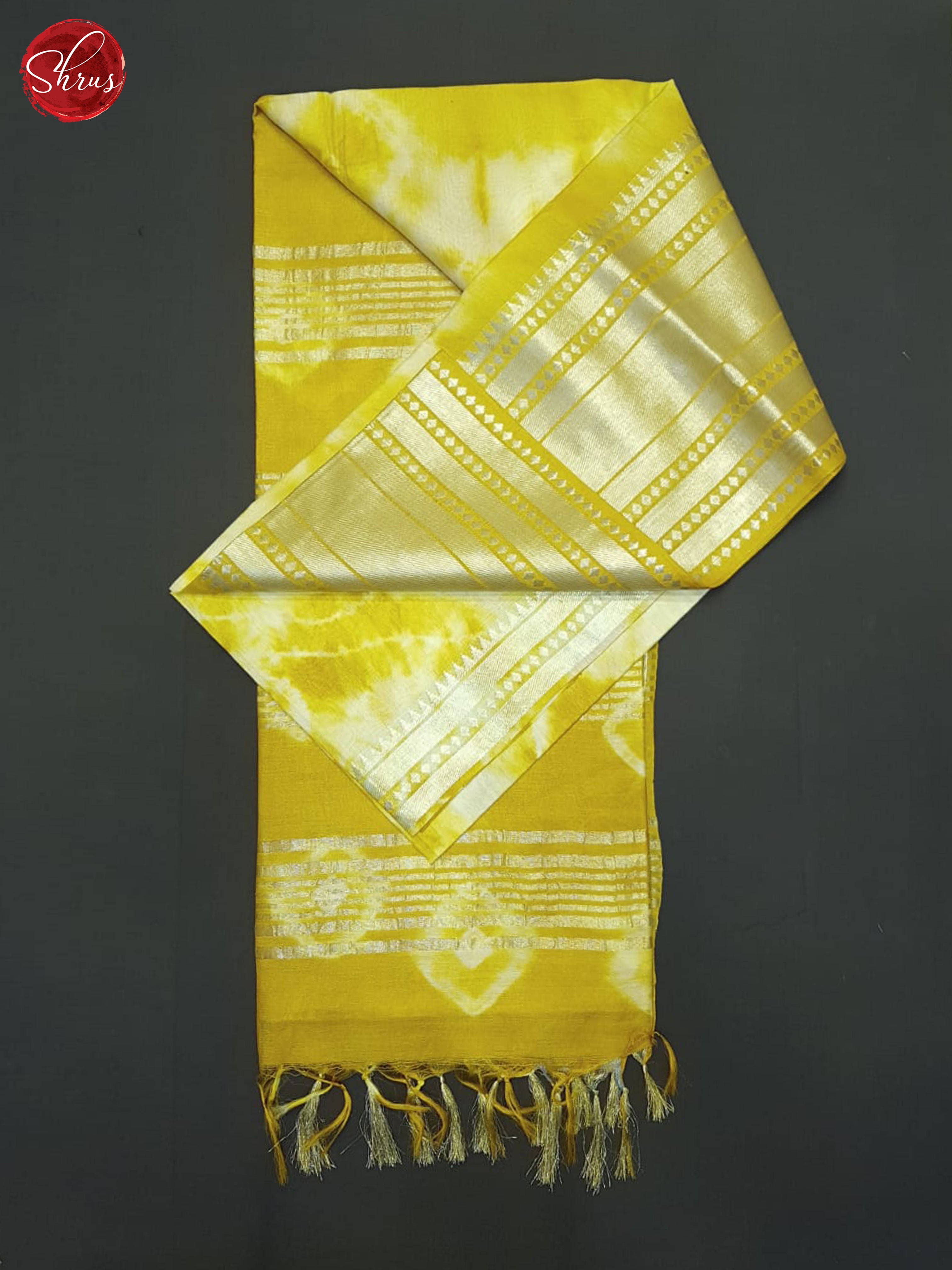 Mustard & Cream - Shibori saree - Shop on ShrusEternity.com