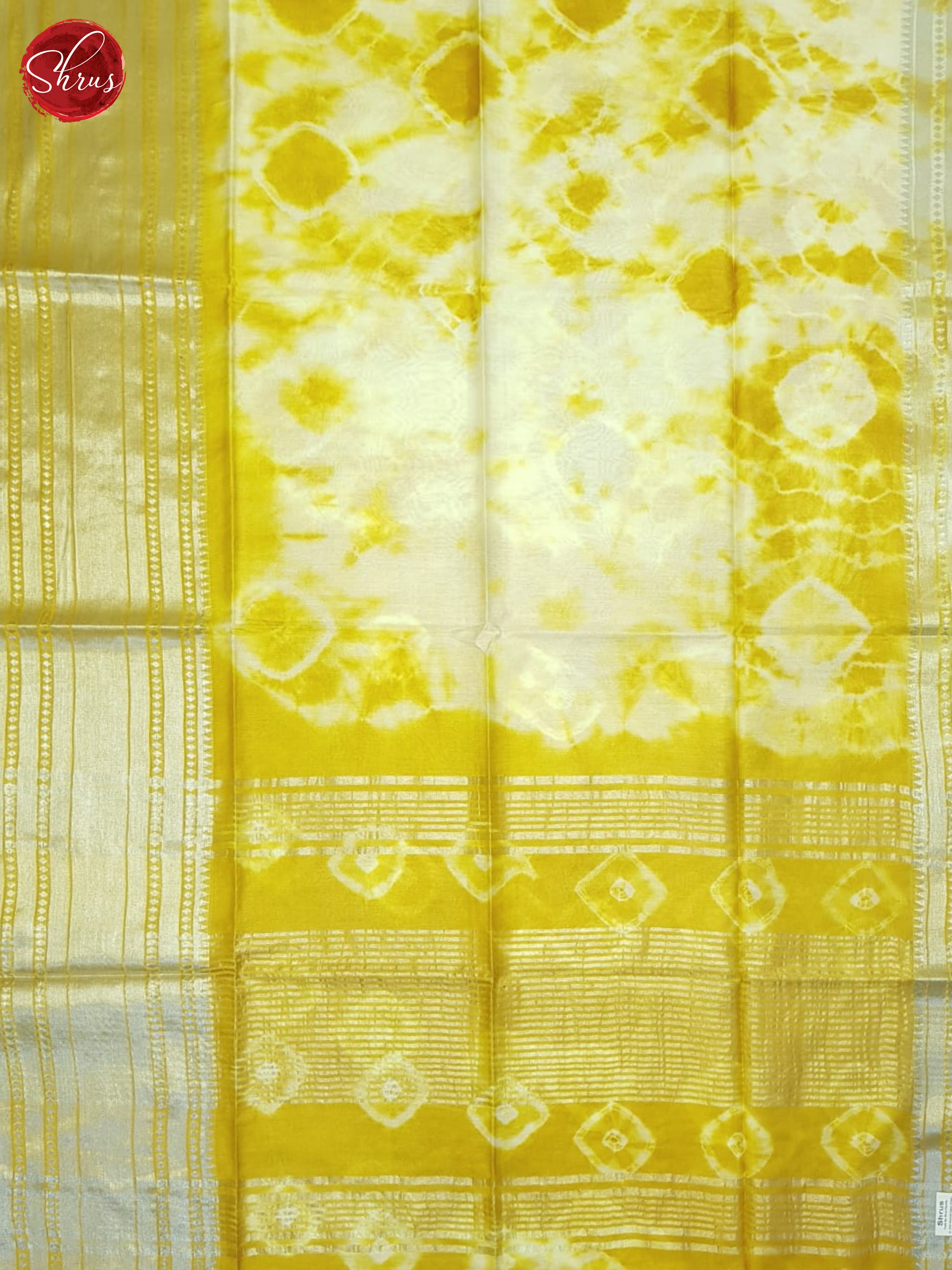 Mustard & Cream - Shibori saree - Shop on ShrusEternity.com