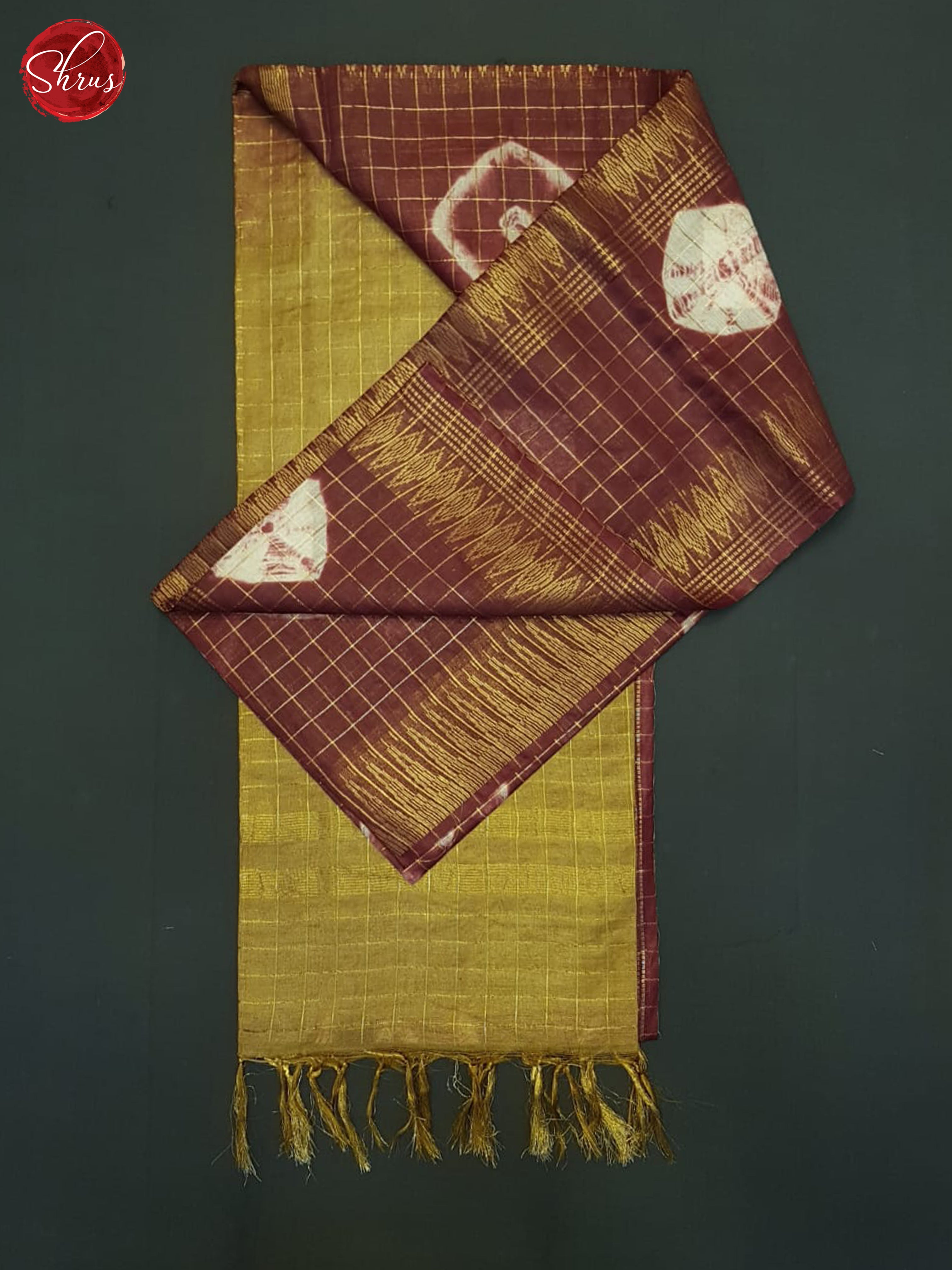 Maroon And Beige- Shibori saree - Shop on ShrusEternity.com