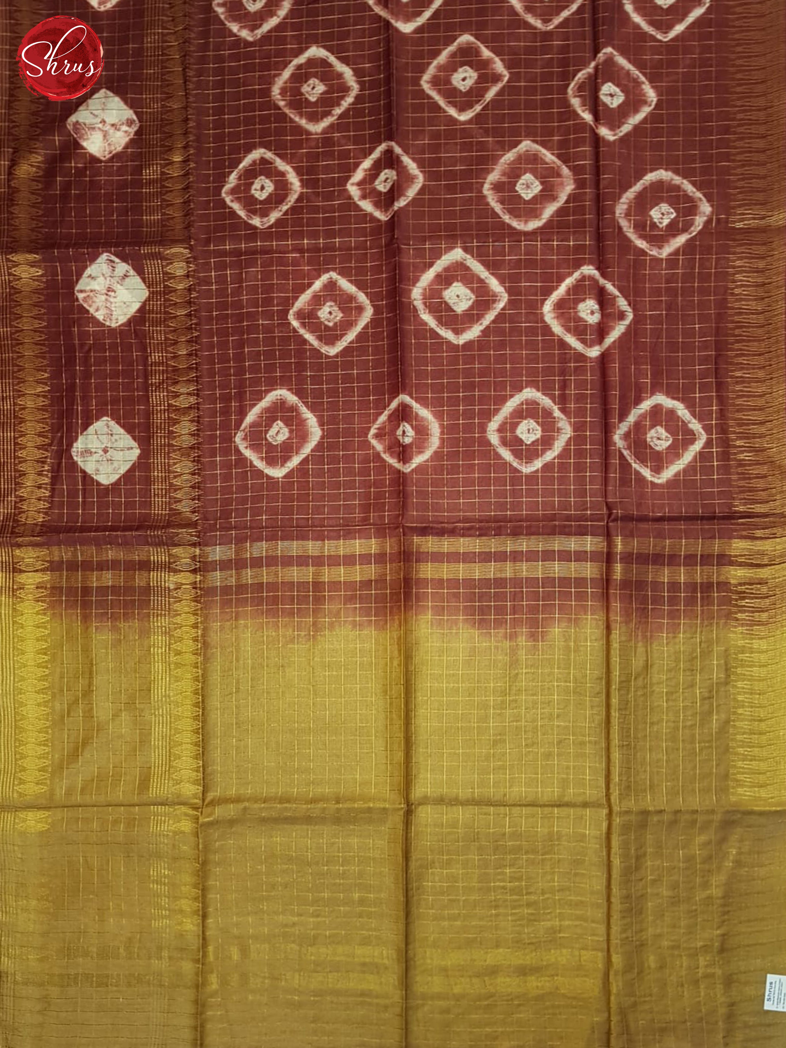 Maroon And Beige- Shibori saree - Shop on ShrusEternity.com