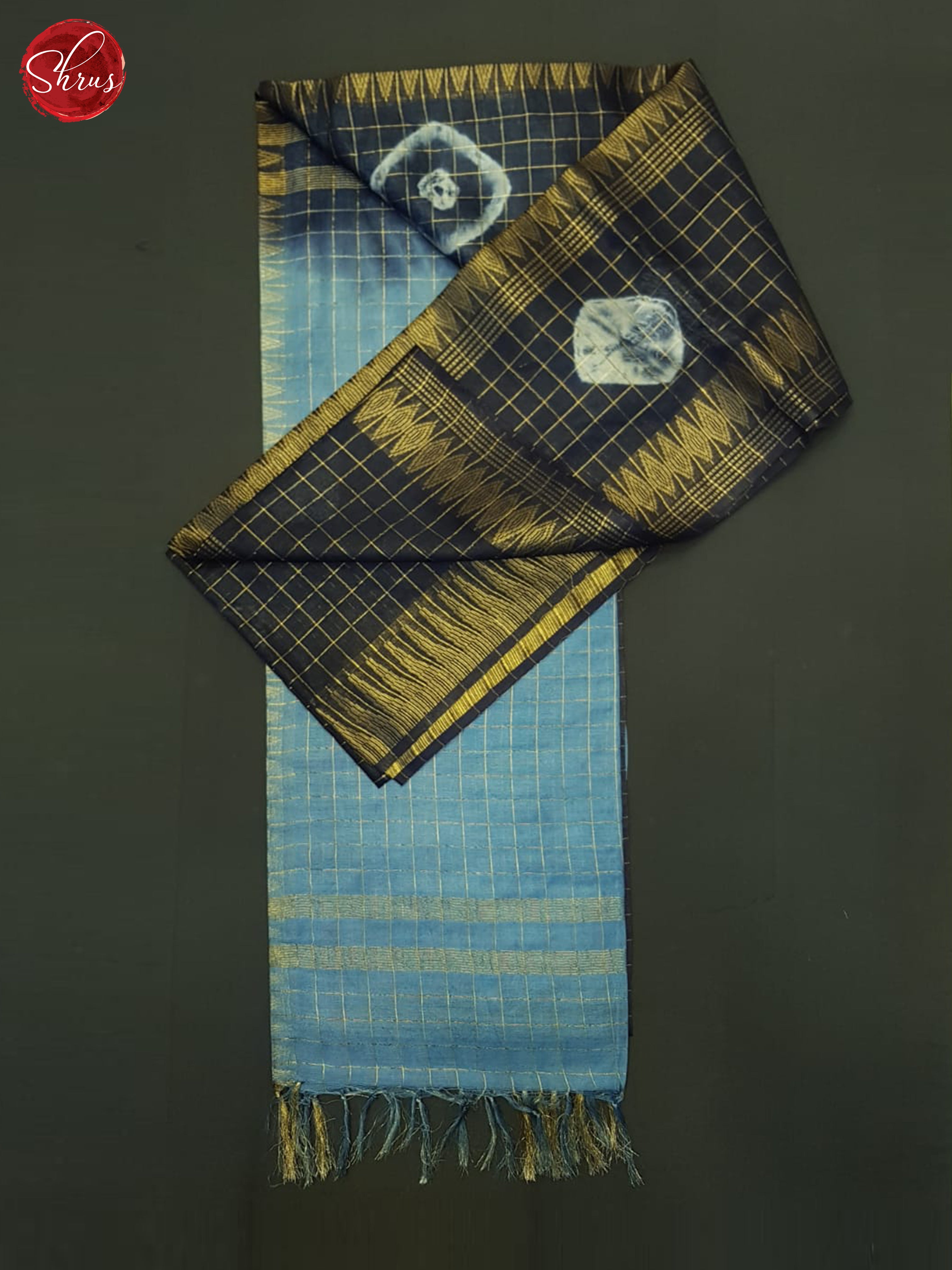 Dark Blue & Blue - Shibori Saree - Shop on ShrusEternity.com