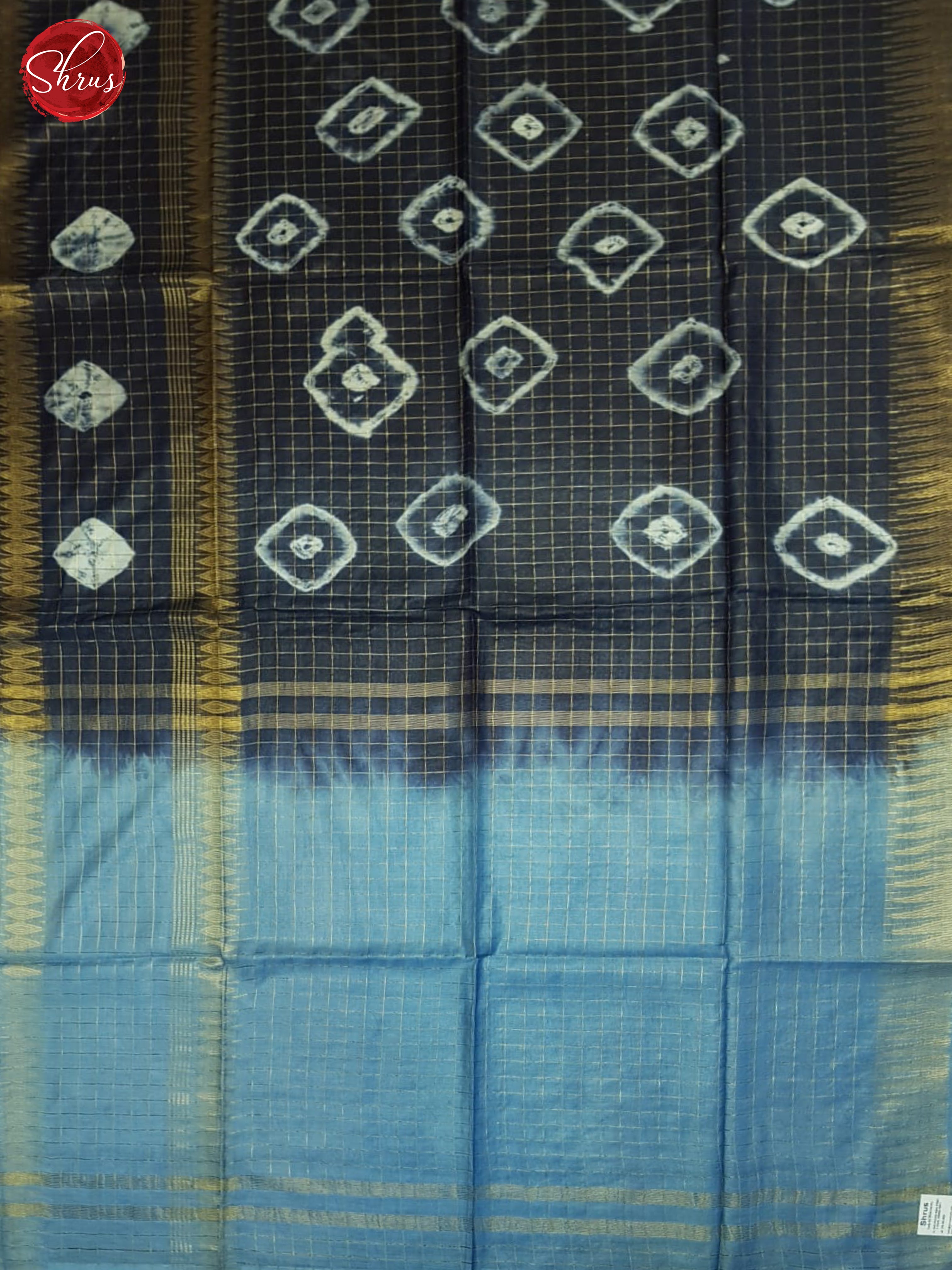 Dark Blue & Blue - Shibori Saree - Shop on ShrusEternity.com