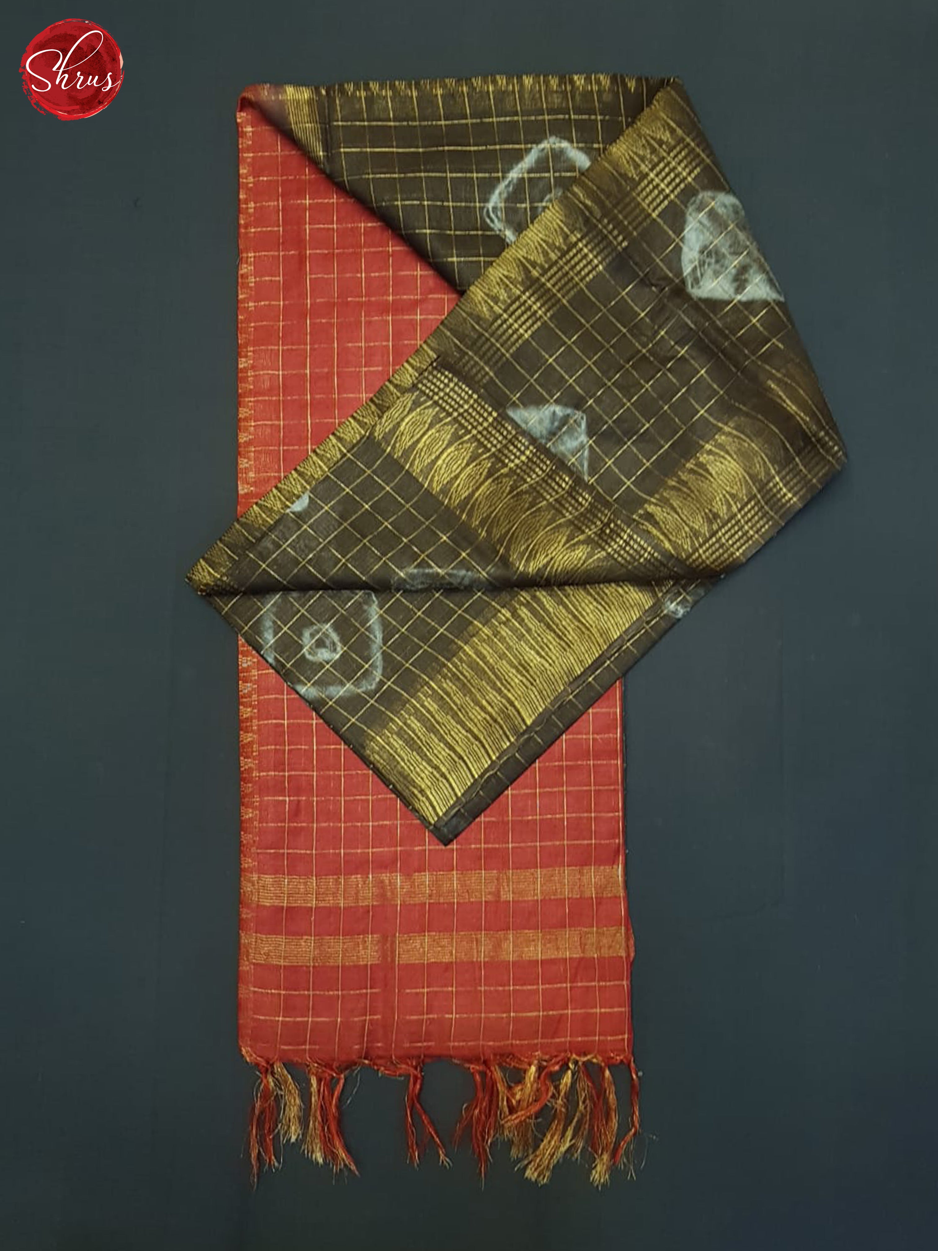Brown And Red- Shibori Saree - Shop on ShrusEternity.com