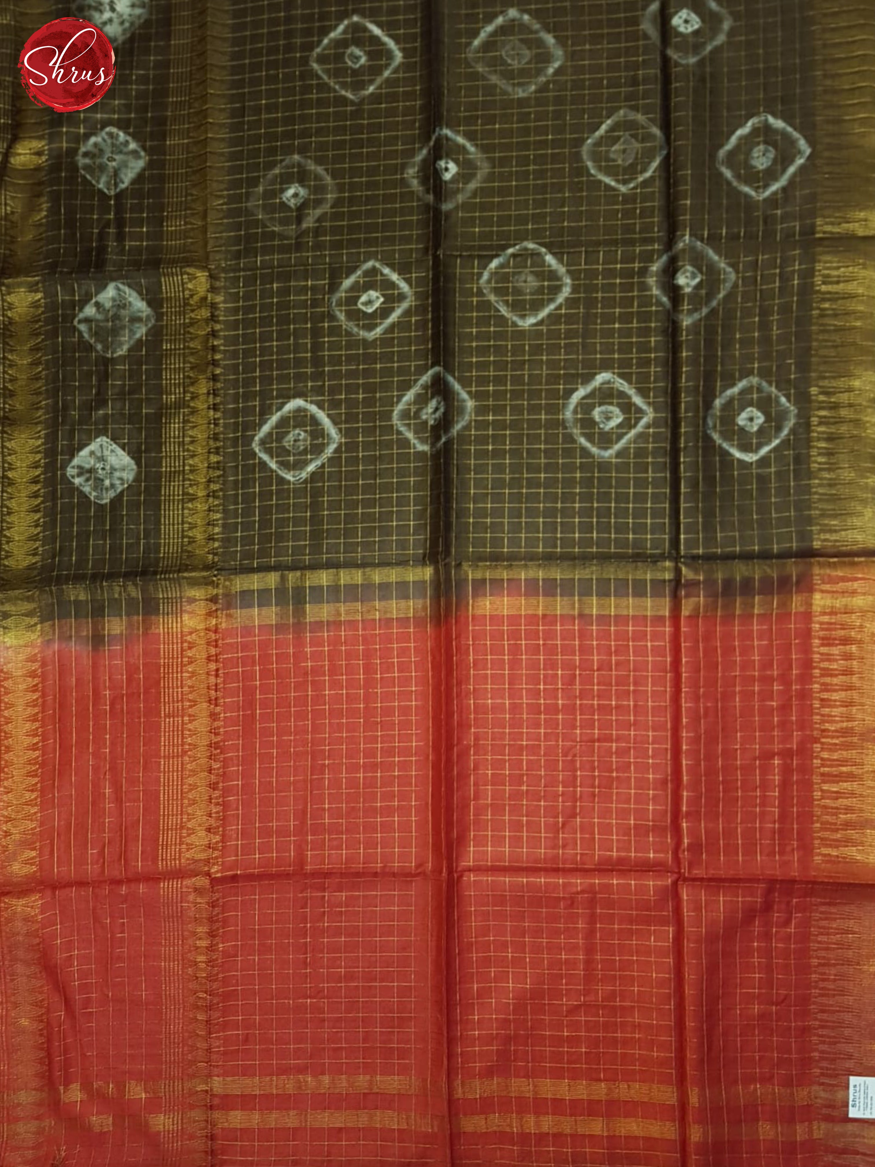 Brown And Red- Shibori Saree - Shop on ShrusEternity.com