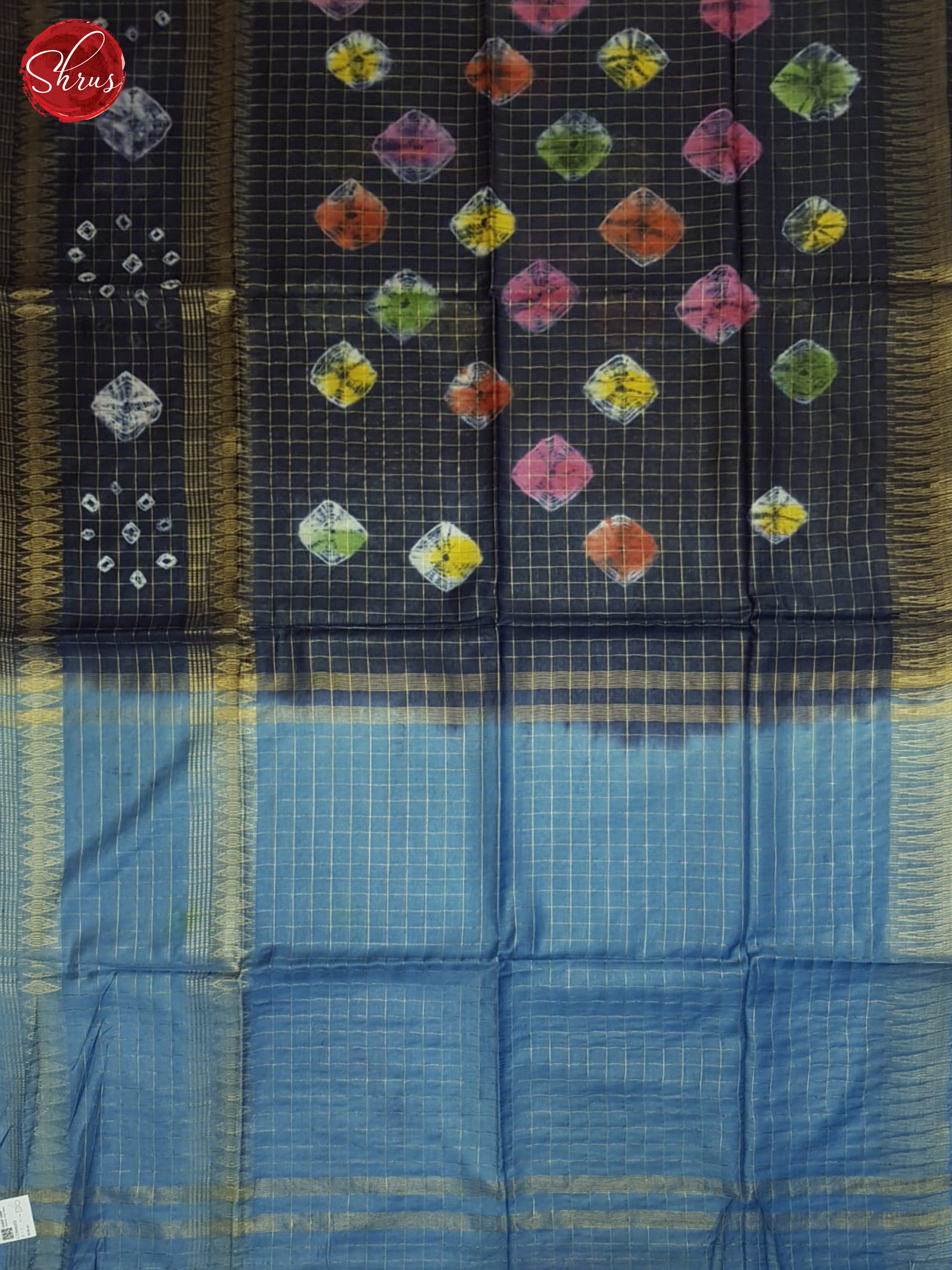 Dark Blue & Blue - Shibori Saree - Shop on ShrusEternity.com