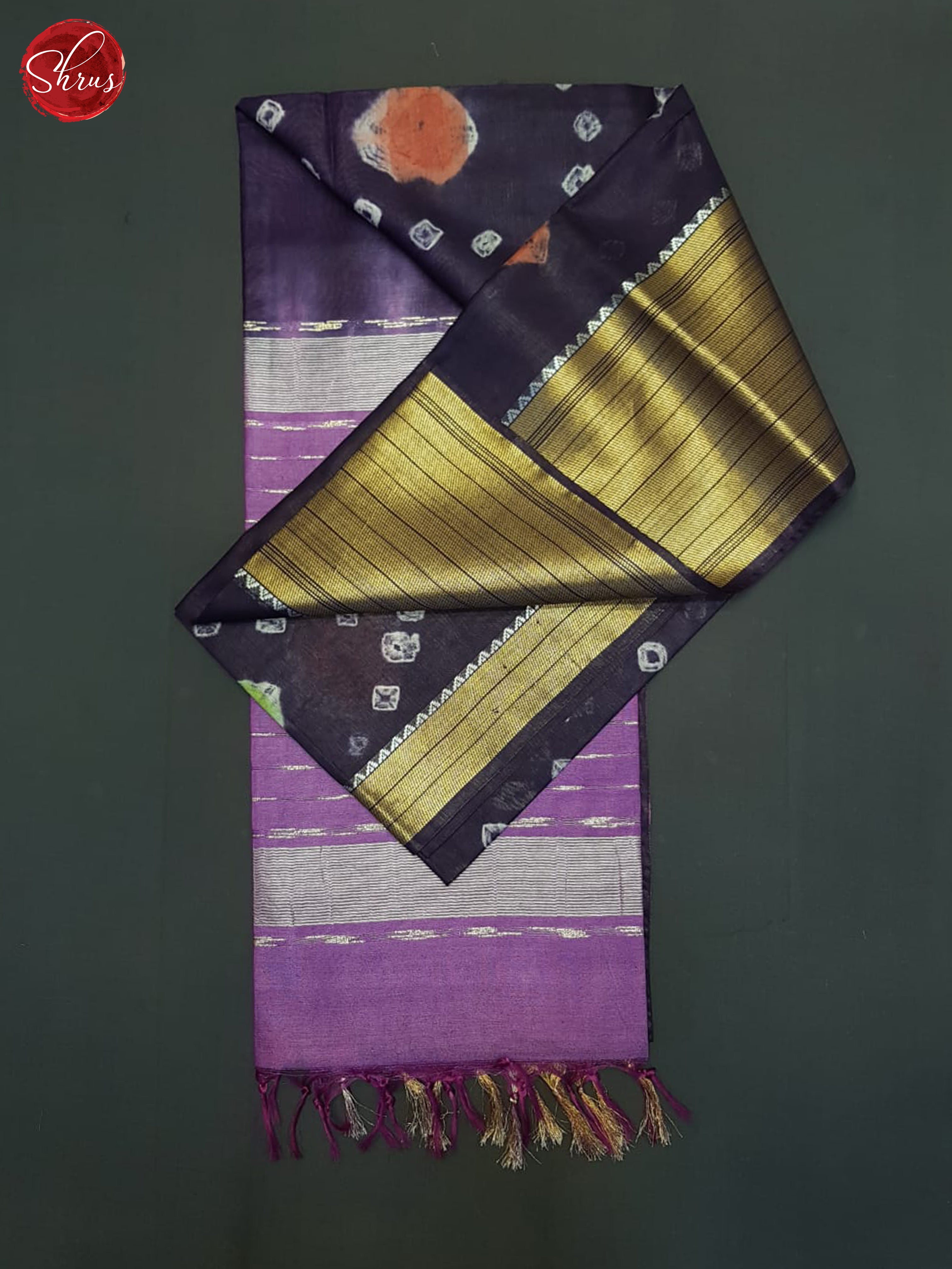Jamun Fruit And Purple- Shibori Saree - Shop on ShrusEternity.com