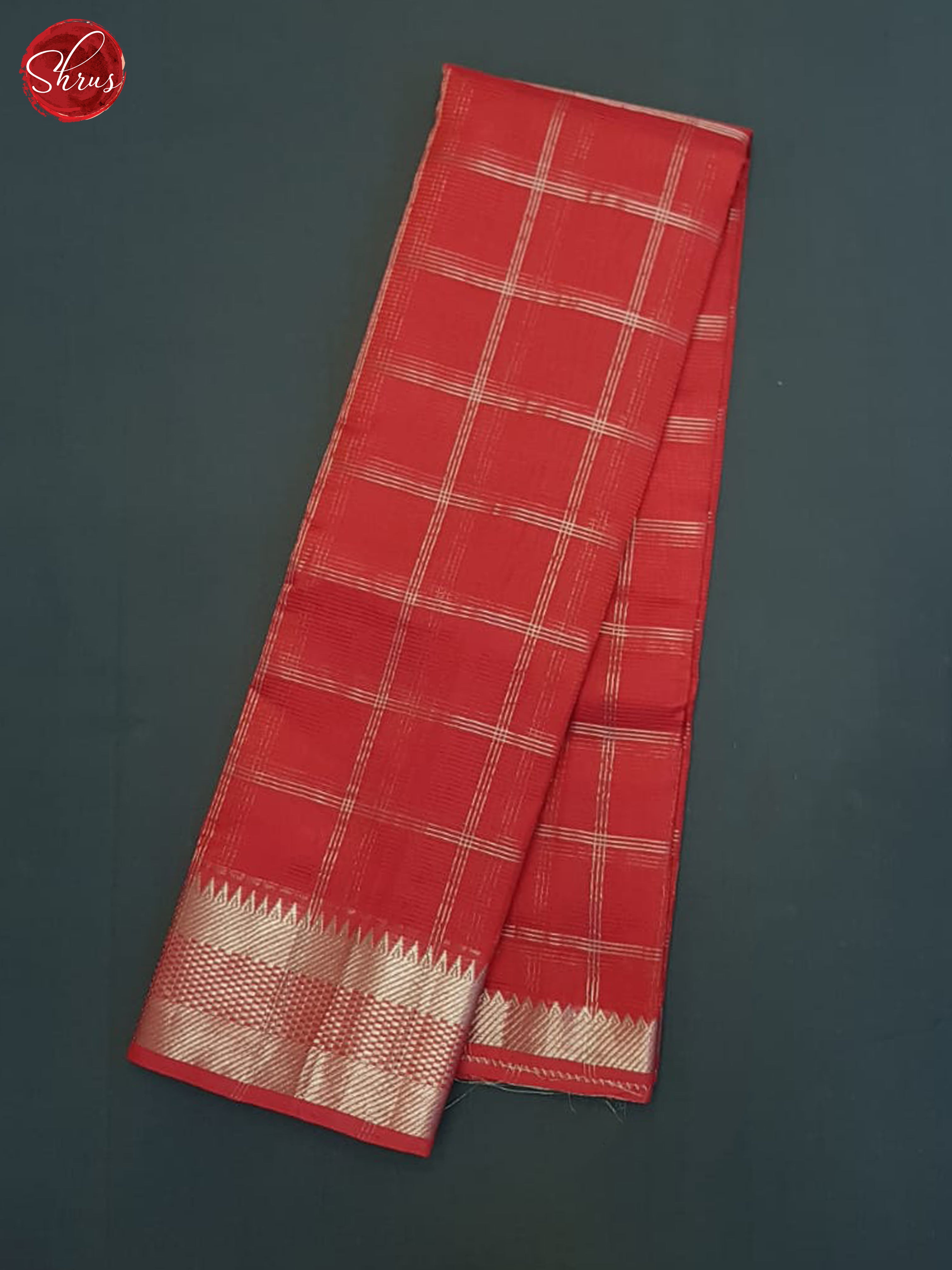 Red(SIngle Tone)- Mangalagiri Silk Cotton saree - Shop on ShrusEternity.com