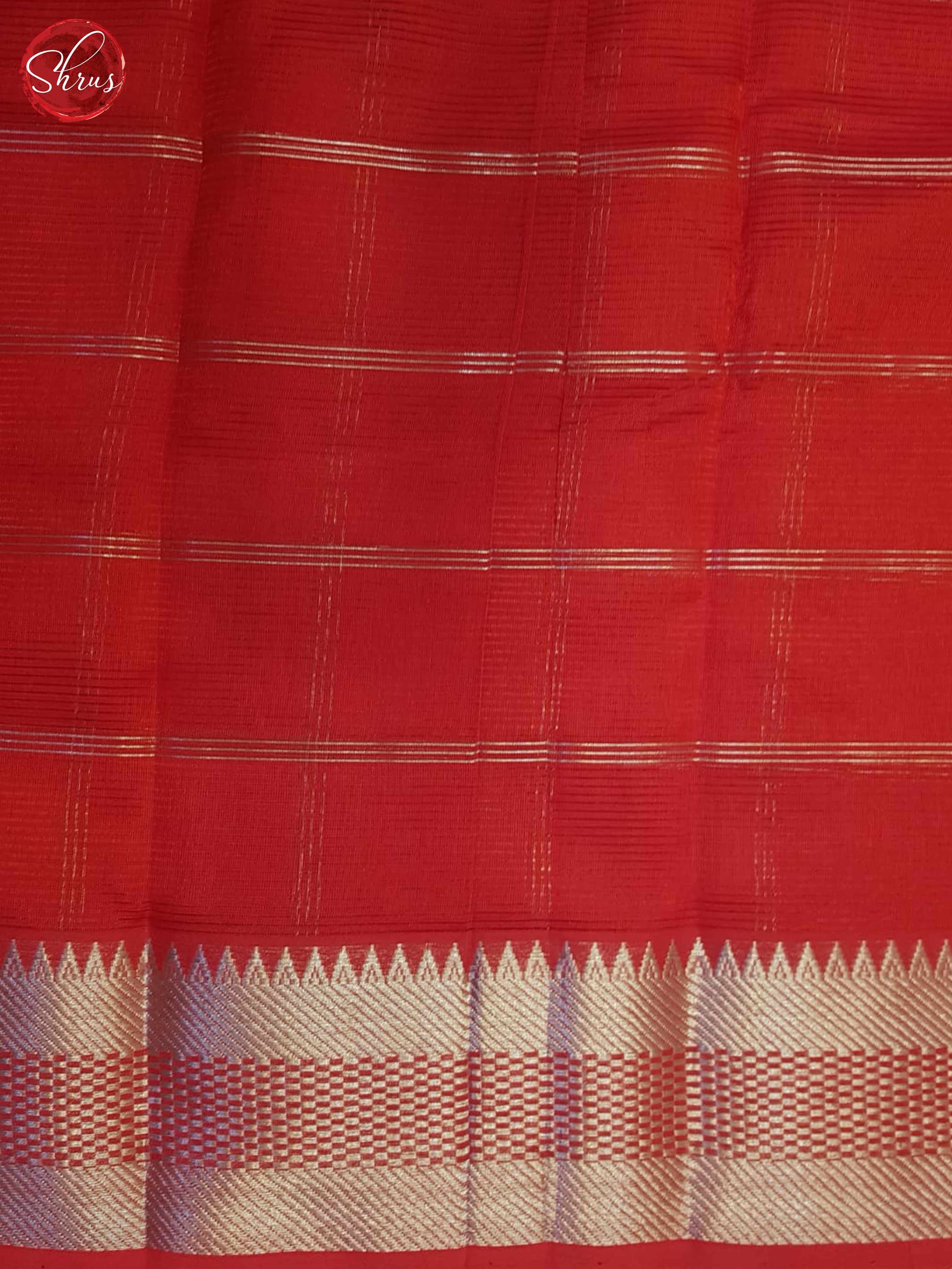 Red(SIngle Tone)- Mangalagiri Silk Cotton saree - Shop on ShrusEternity.com