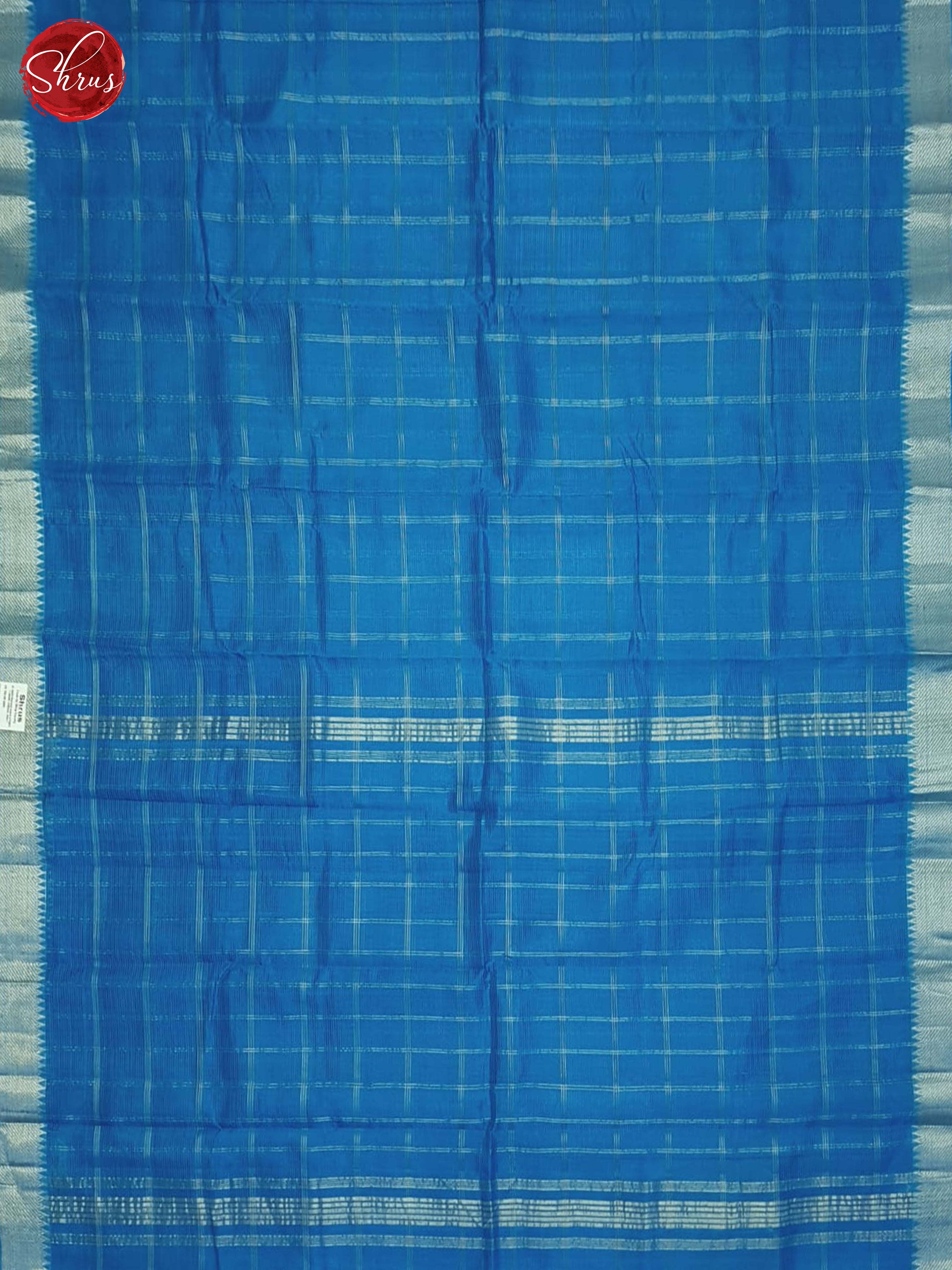 Blue(Single Tone)- Mangalagiri Silk Cotton Saree - Shop on ShrusEternity.com