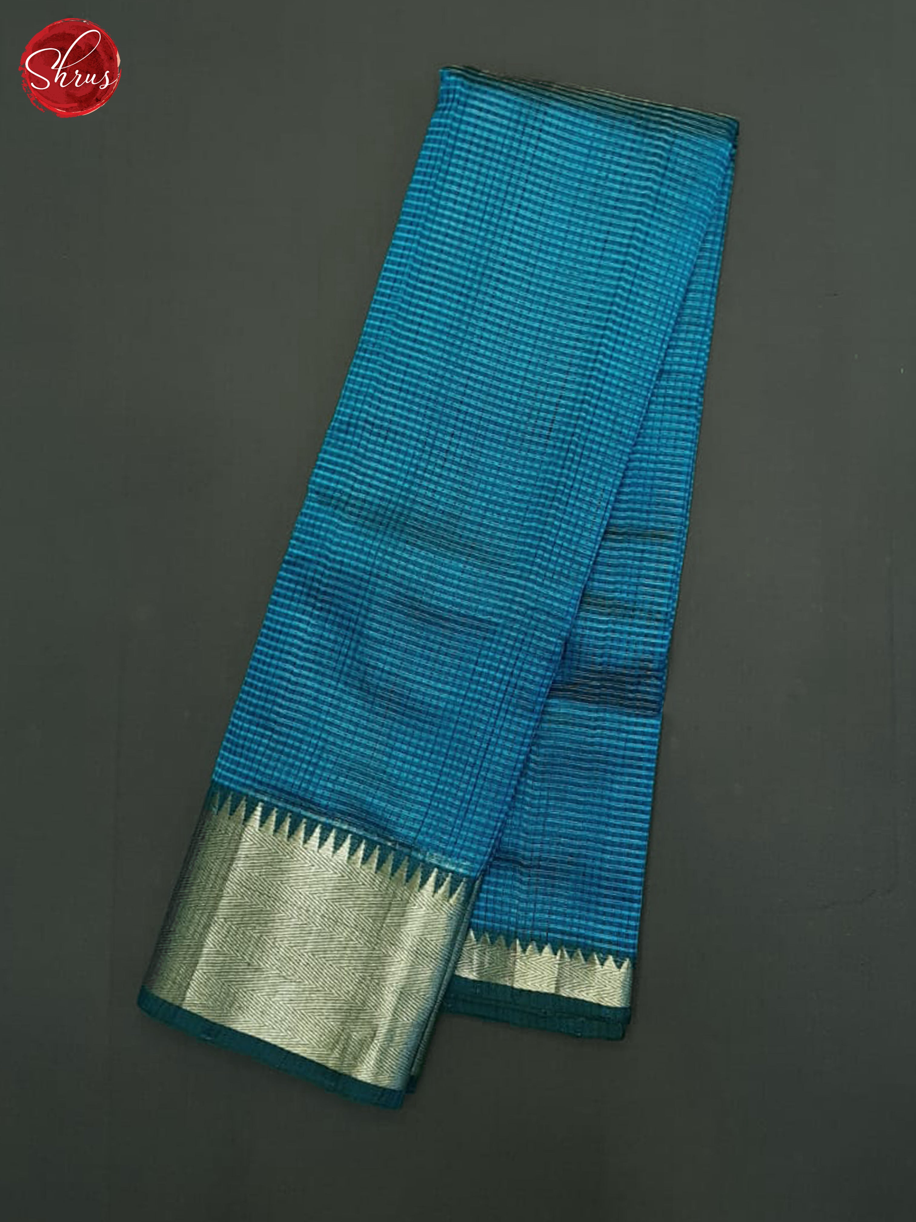 Blue(Single Tone)- Mangalagiri Silk Cotton Saree - Shop on ShrusEternity.com