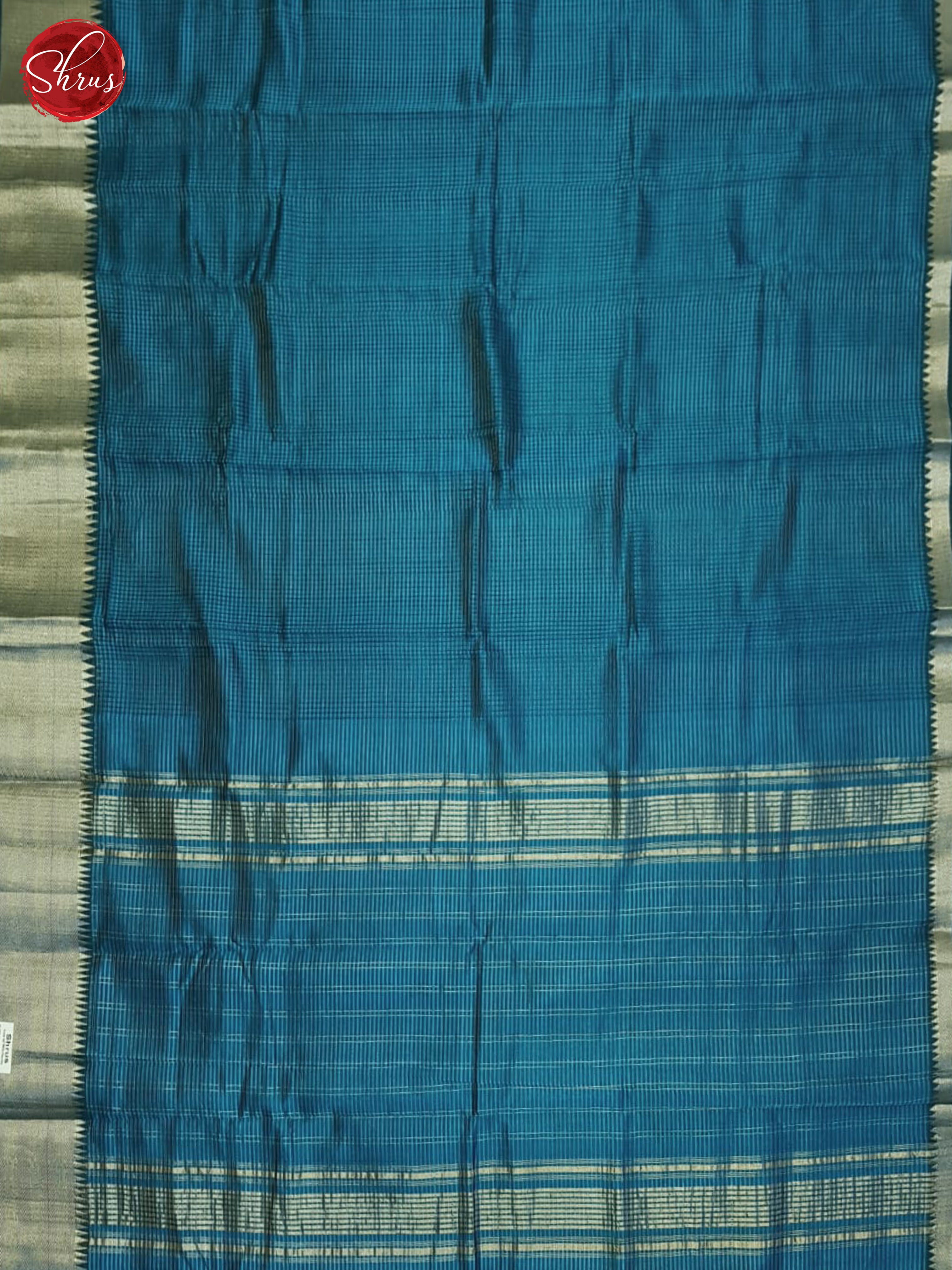 Blue(Single Tone)- Mangalagiri Silk Cotton Saree - Shop on ShrusEternity.com