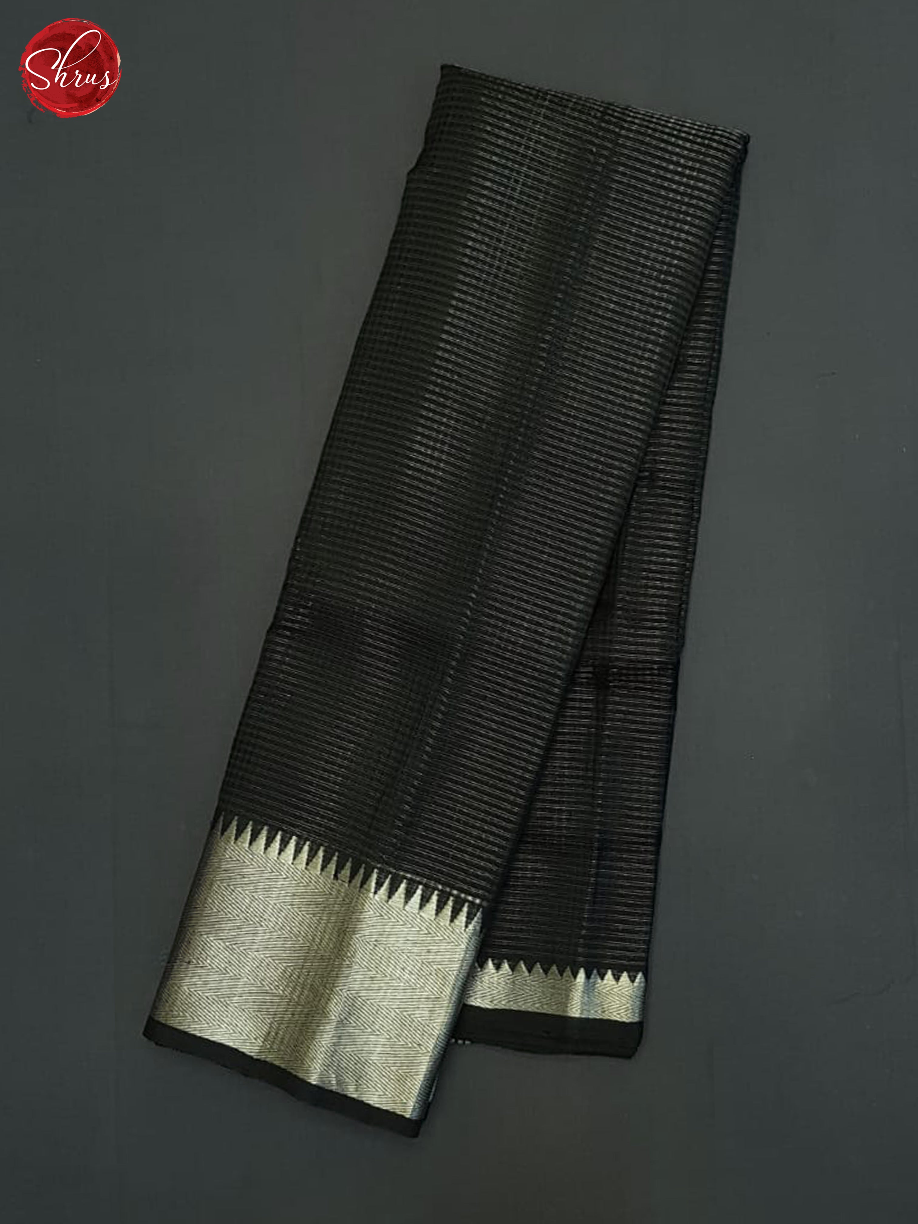 Black(Single Tone)- Mangalagiri Silk Cotton Saree - Shop on ShrusEternity.com
